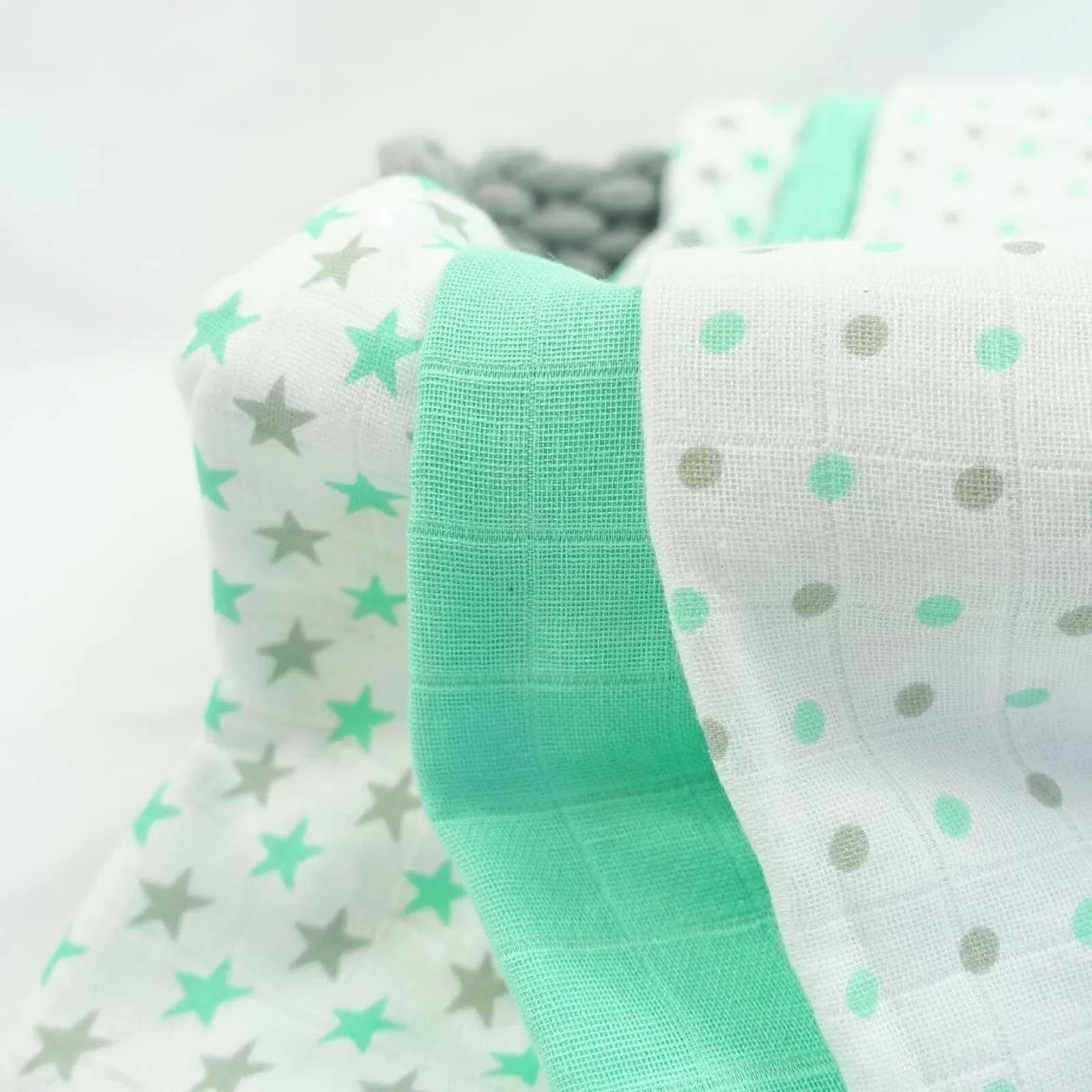 MuslinZ 12 Pack Muslin Squares 70x70cm - Mint - mezetto ebebek ebebek