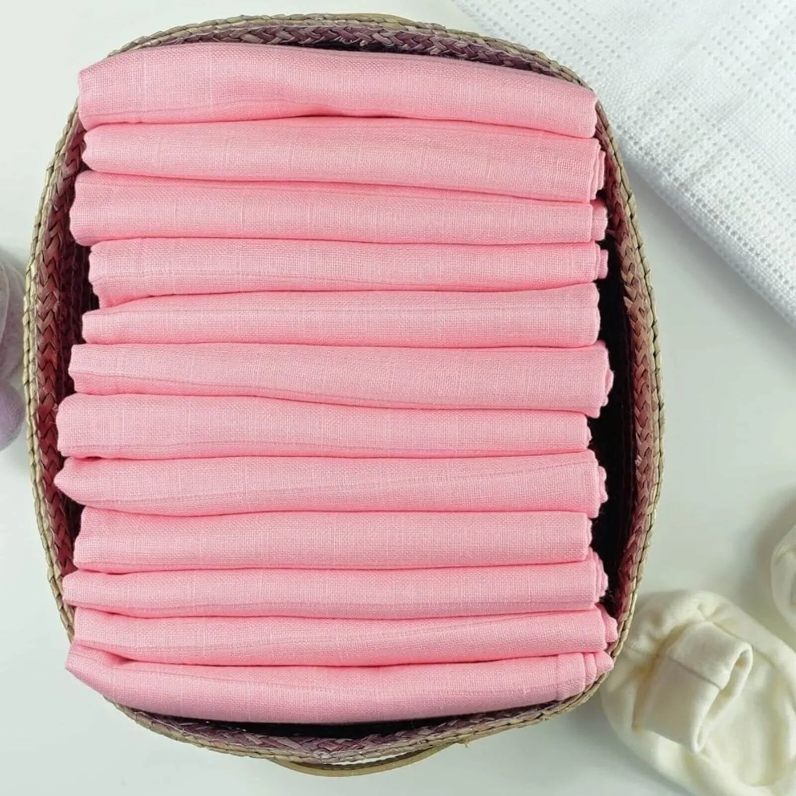 MuslinZ 12 Pack Muslin Squares 70x70cm - Pink - mezetto ebebek ebebek