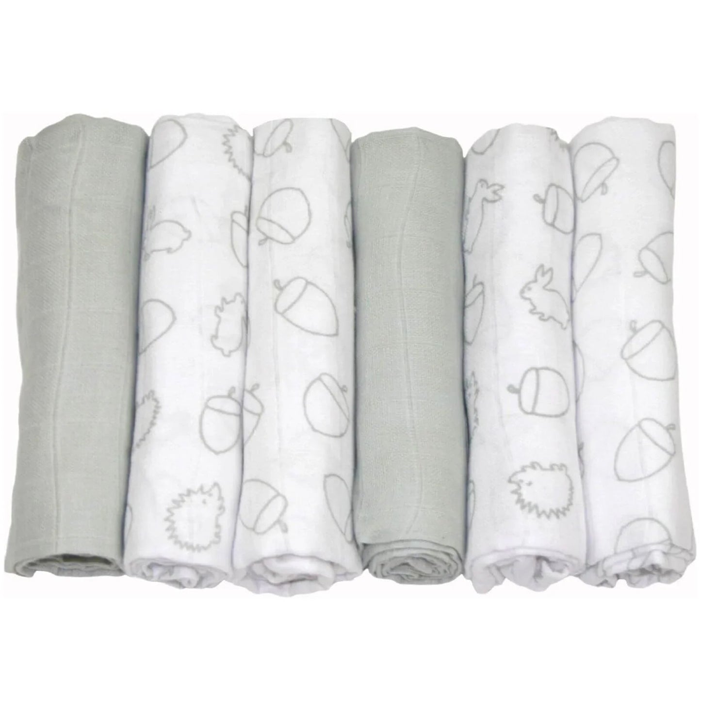 MuslinZ 12 Pack Muslin Squares 70x70cm - Woodland - mezetto ebebek ebebek