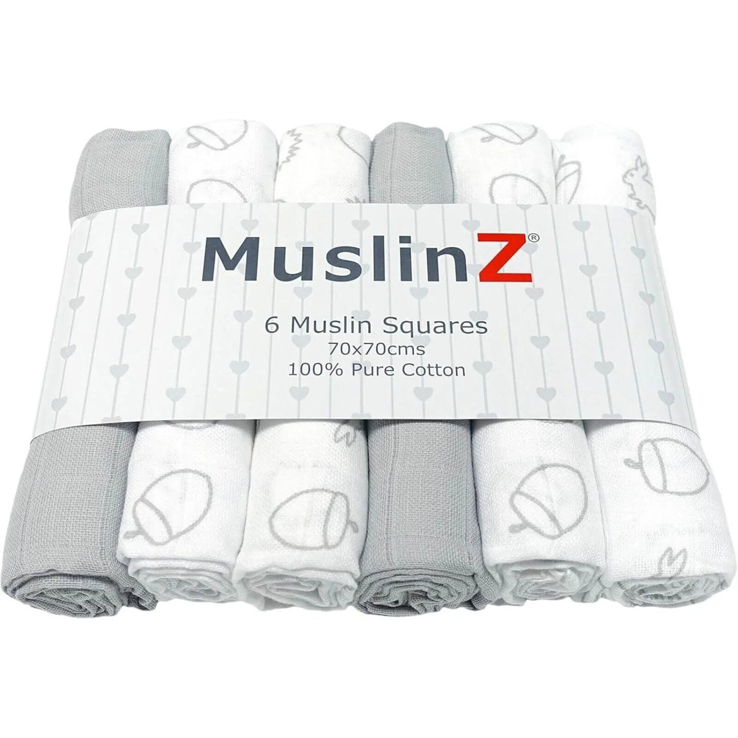 MuslinZ 12 Pack Muslin Squares 70x70cm - Woodland - mezetto ebebek ebebek
