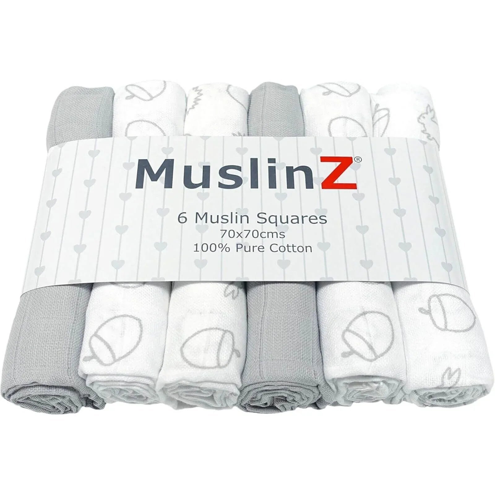 MuslinZ 12 Pack Muslin Squares 70x70cm - Woodland - mezetto ebebek ebebek