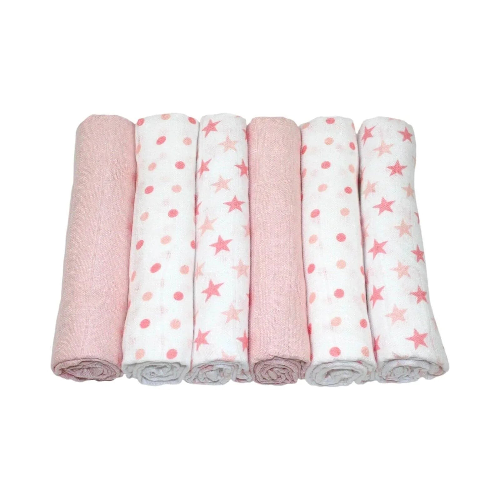 MuslinZ 6 Pack Muslin Squares 70x70cm - Pink - mezetto ebebek ebebek