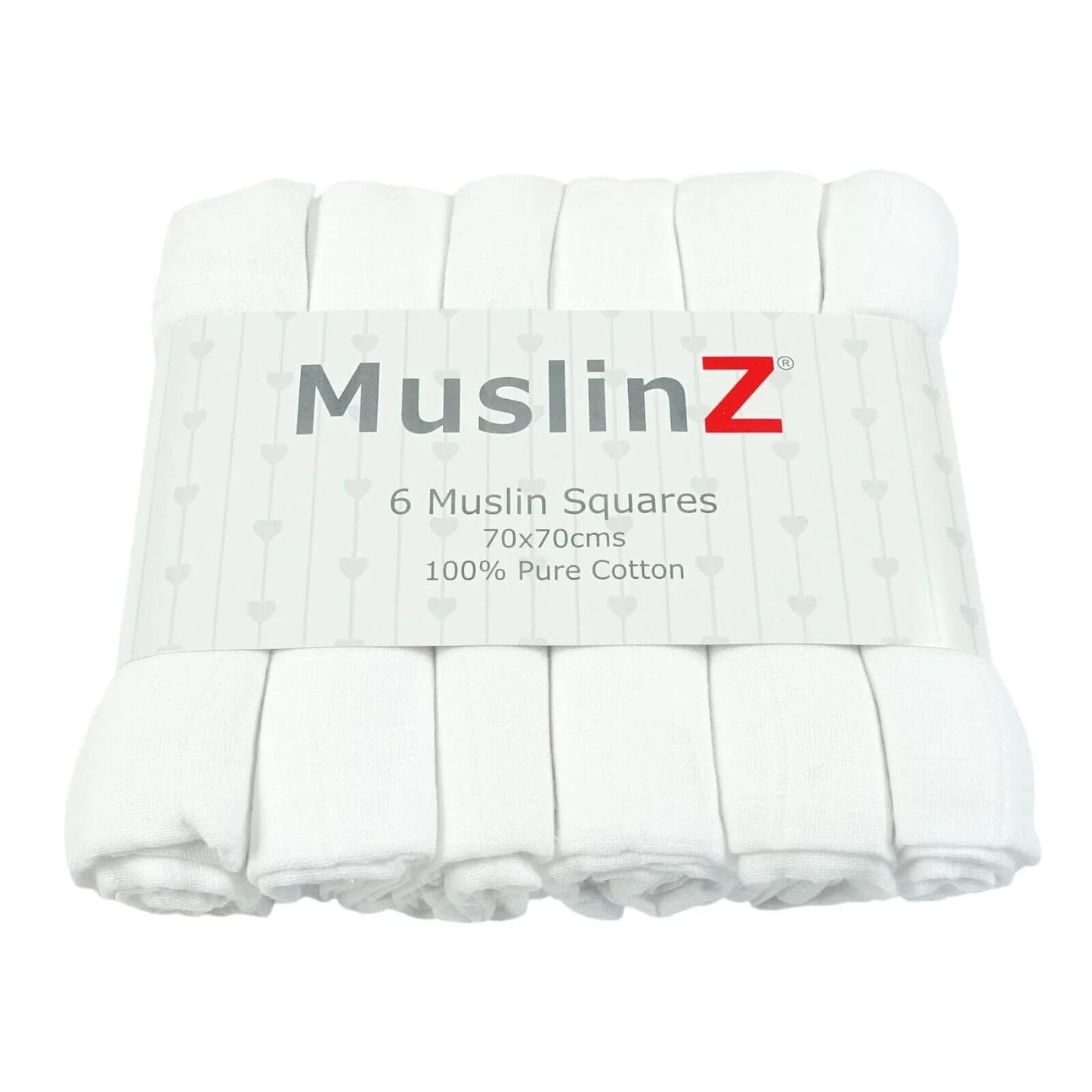 MuslinZ 6 Pack Muslin Squares 70x70cm - White - mezetto ebebek ebebek