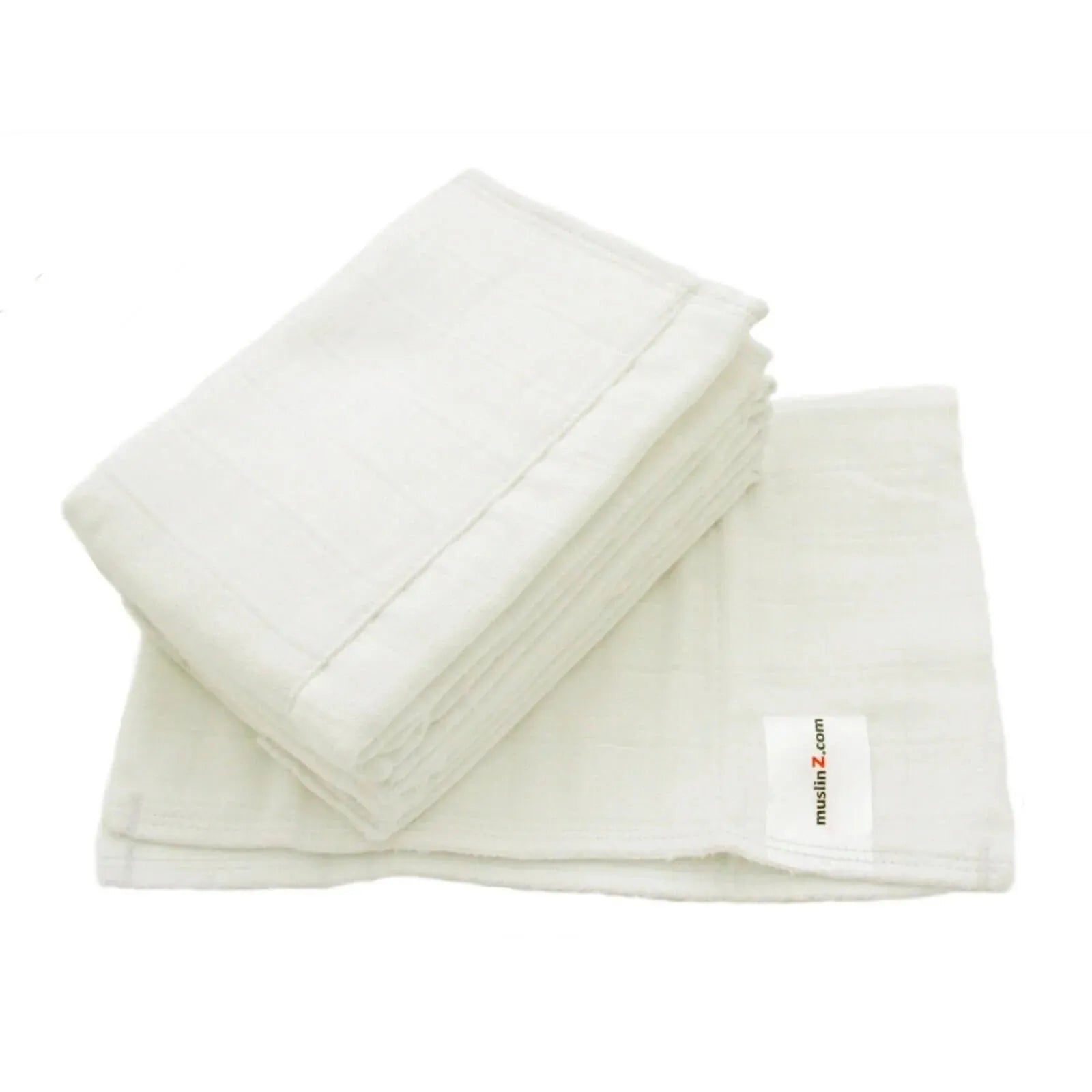 MuslinZ 6 Pcs Muslin Prefold - White - mezetto ebebek ebebek