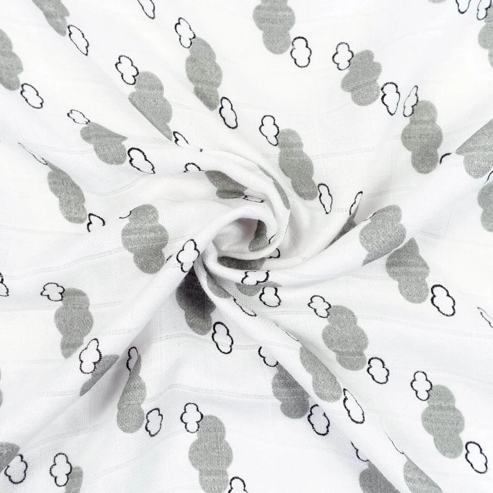 MuslinZ Bamboo/Organic Cotton Muslin Set - Grey Cloud - mezetto ebebek ebebek