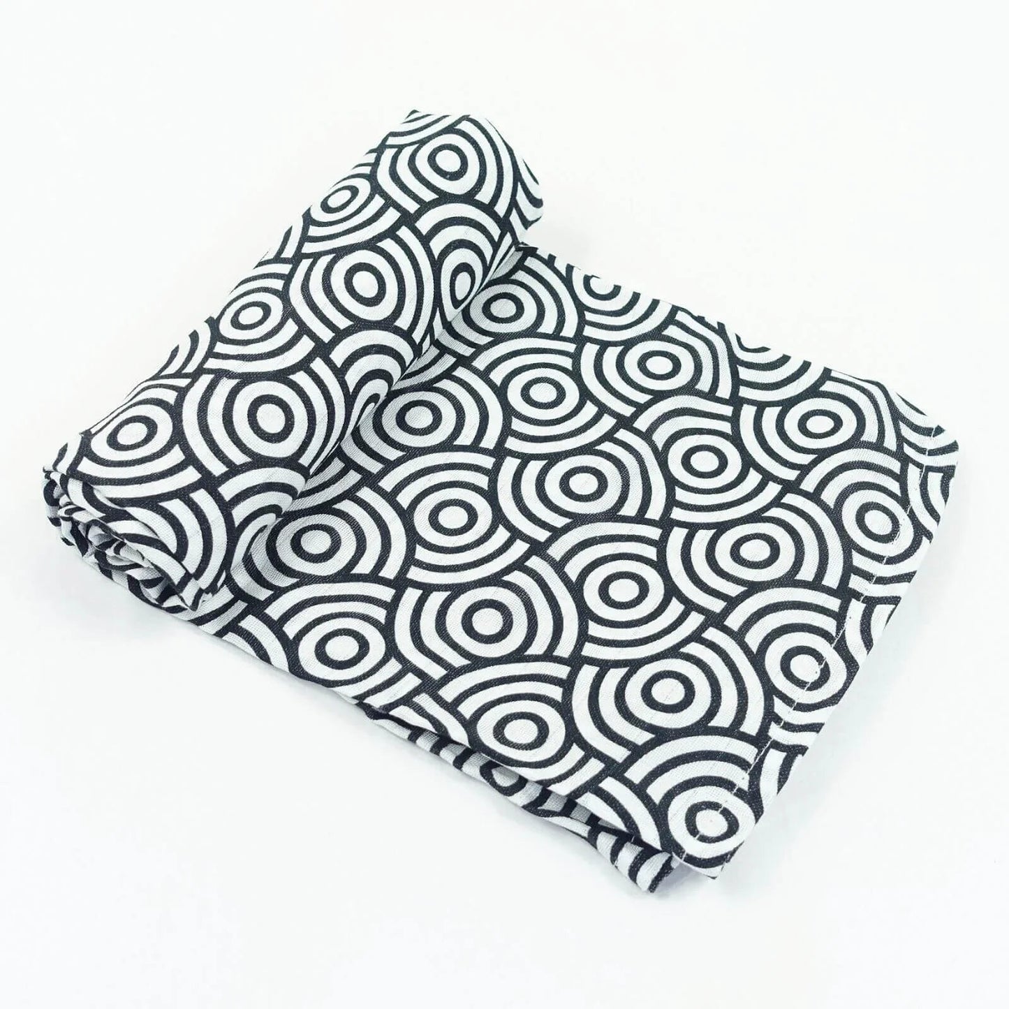MuslinZ Bamboo/Organic Cotton Muslin Swaddle 120x120cm - Black Swirl - mezetto ebebek ebebek