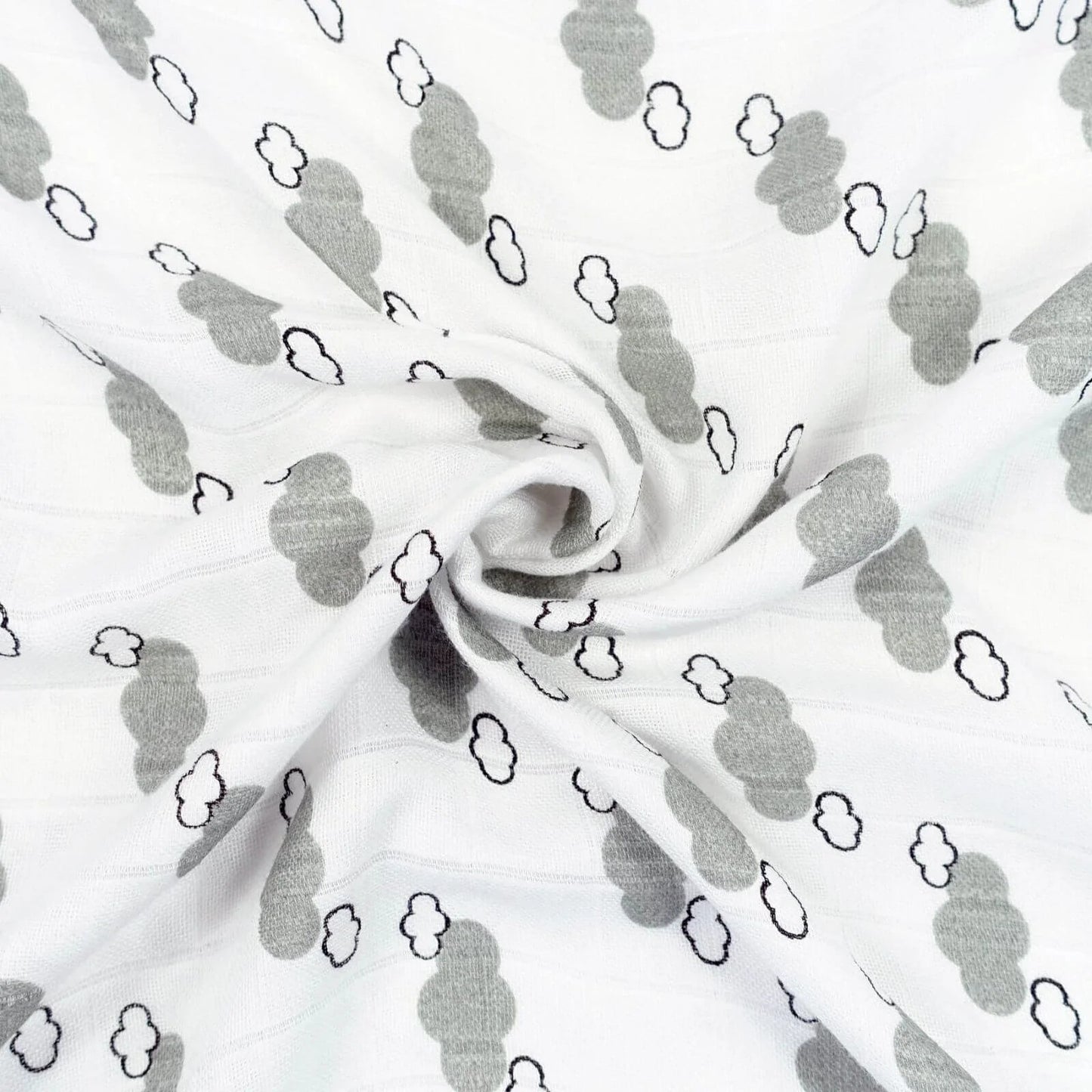 MuslinZ Bamboo/Organic Cotton Muslin Swaddle 120x120cm - Grey Cloud - mezetto ebebek ebebek