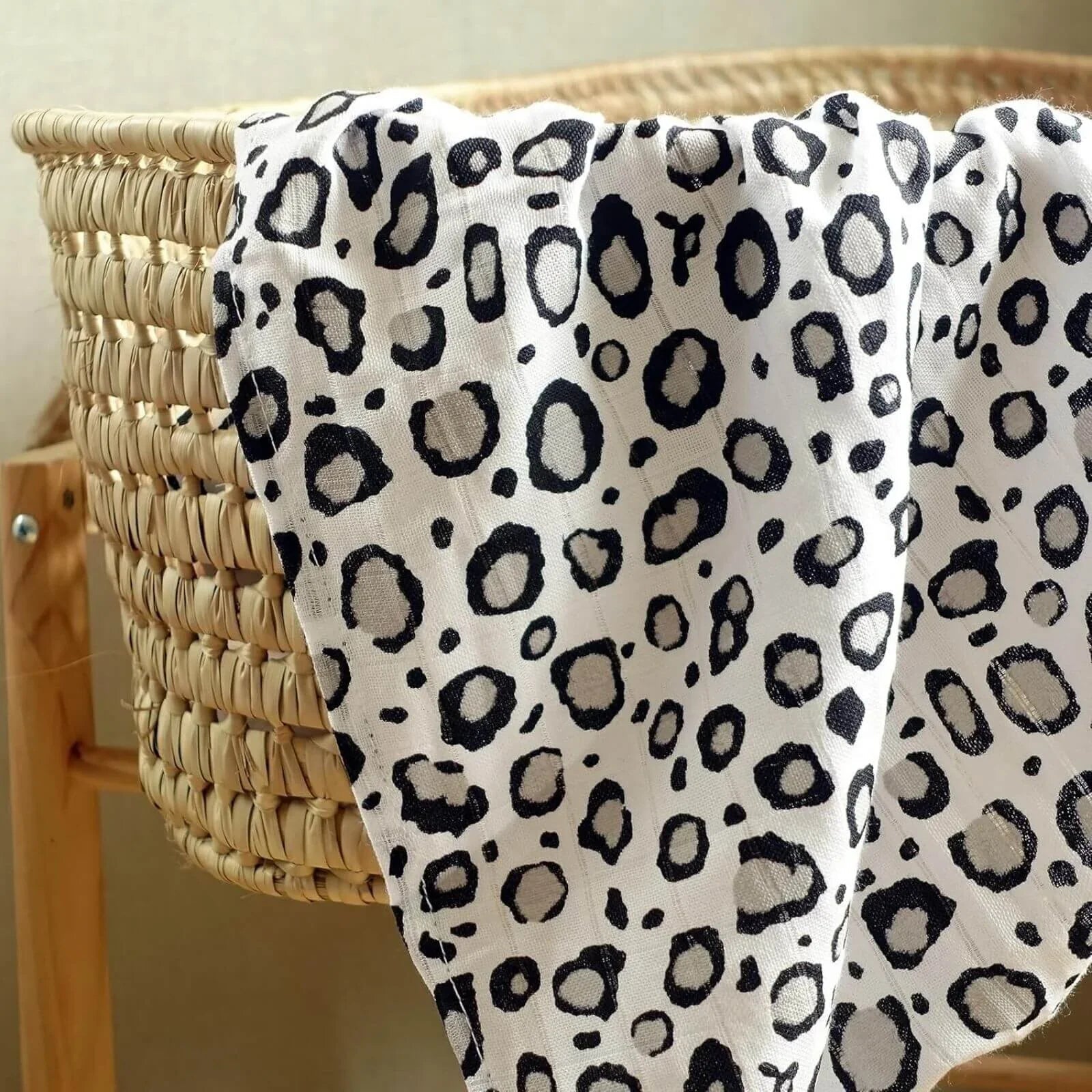 MuslinZ Bamboo/Organic Cotton Muslin Swaddle 120x120cm - Leopard - mezetto ebebek ebebek