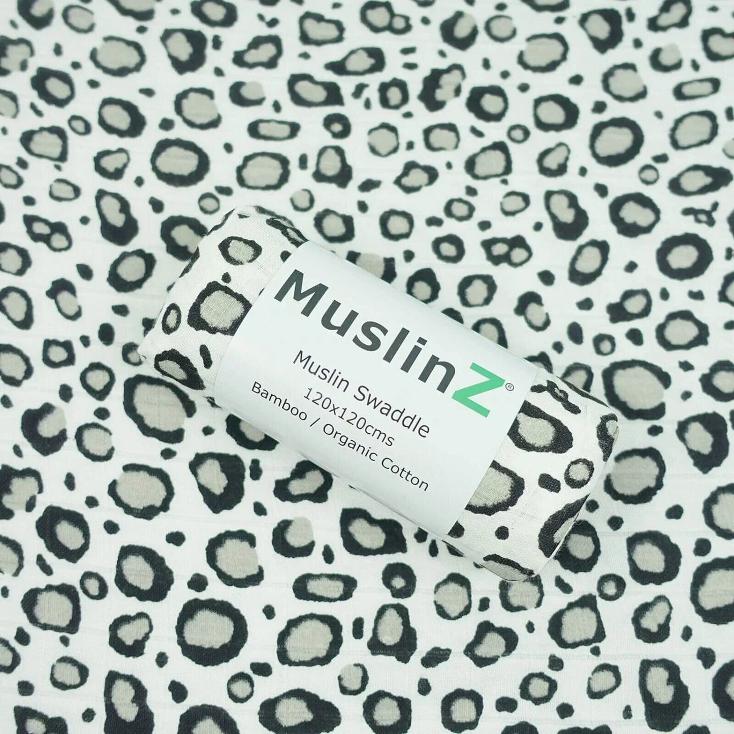 MuslinZ Bamboo/Organic Cotton Muslin Swaddle 120x120cm - Leopard - mezetto ebebek ebebek