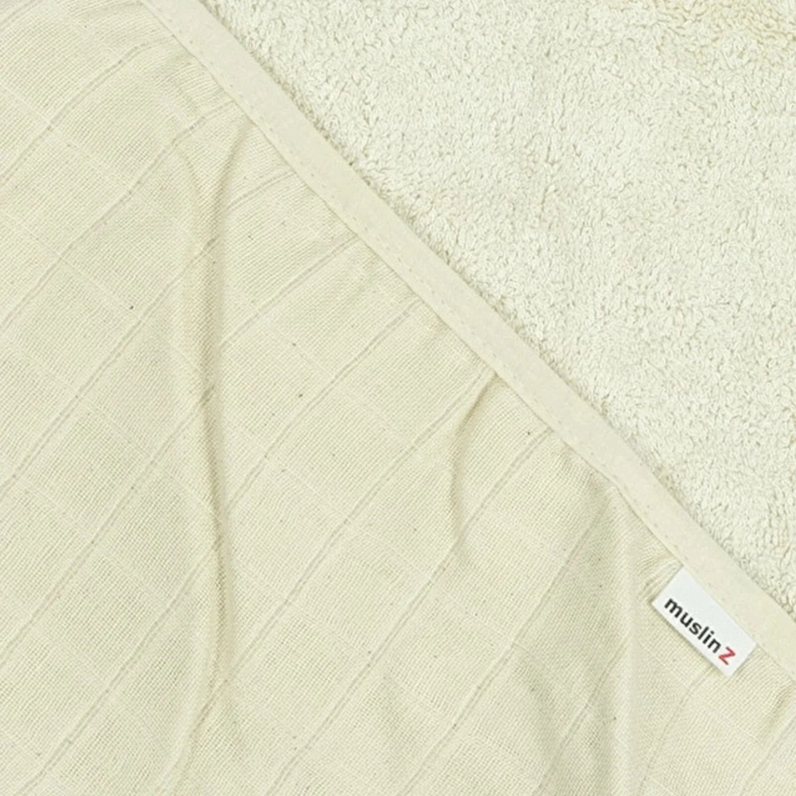 MuslinZ Hooded Towel 75x75cm - Unbleached - mezetto ebebek ebebek