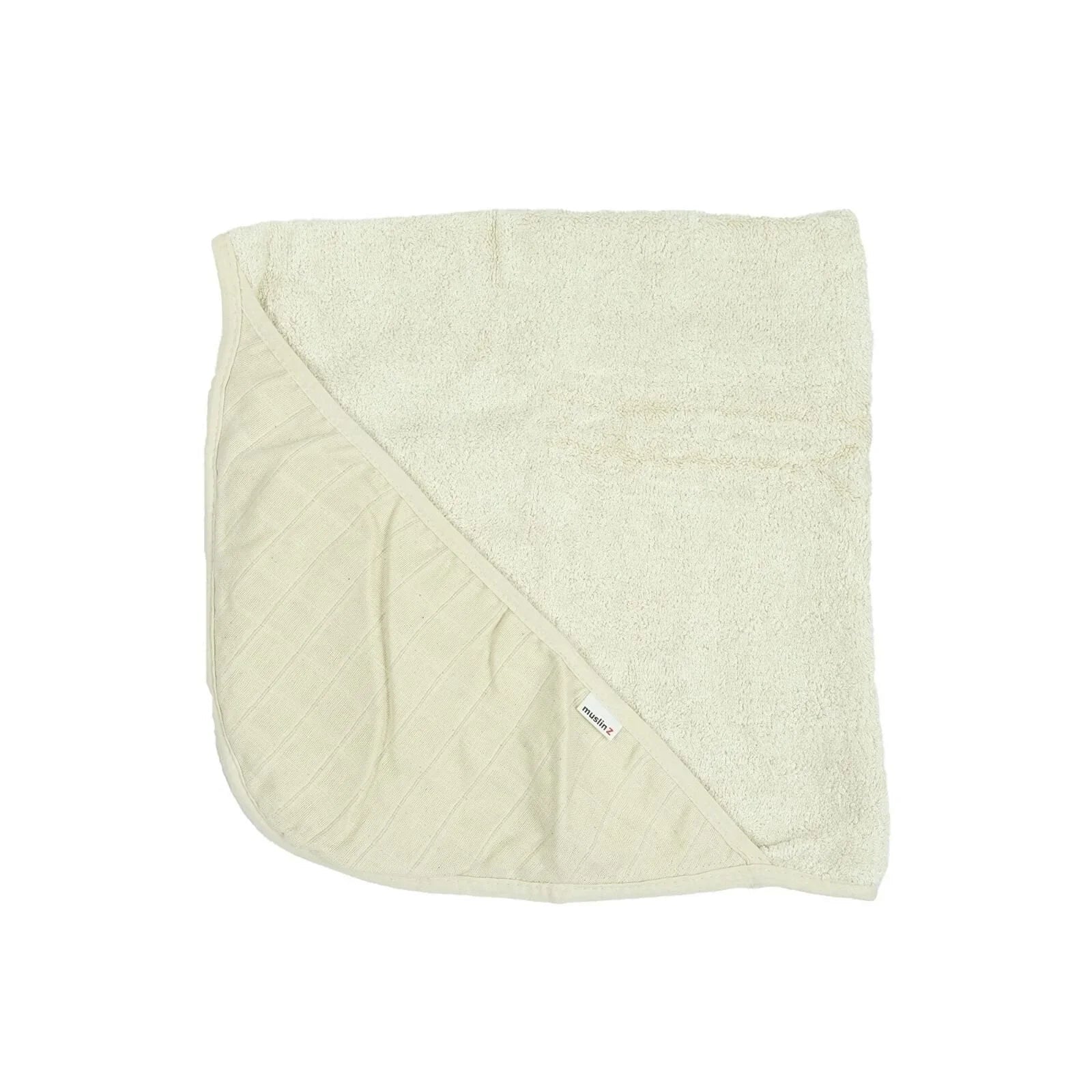 MuslinZ Hooded Towel 75x75cm - Unbleached - mezetto ebebek ebebek