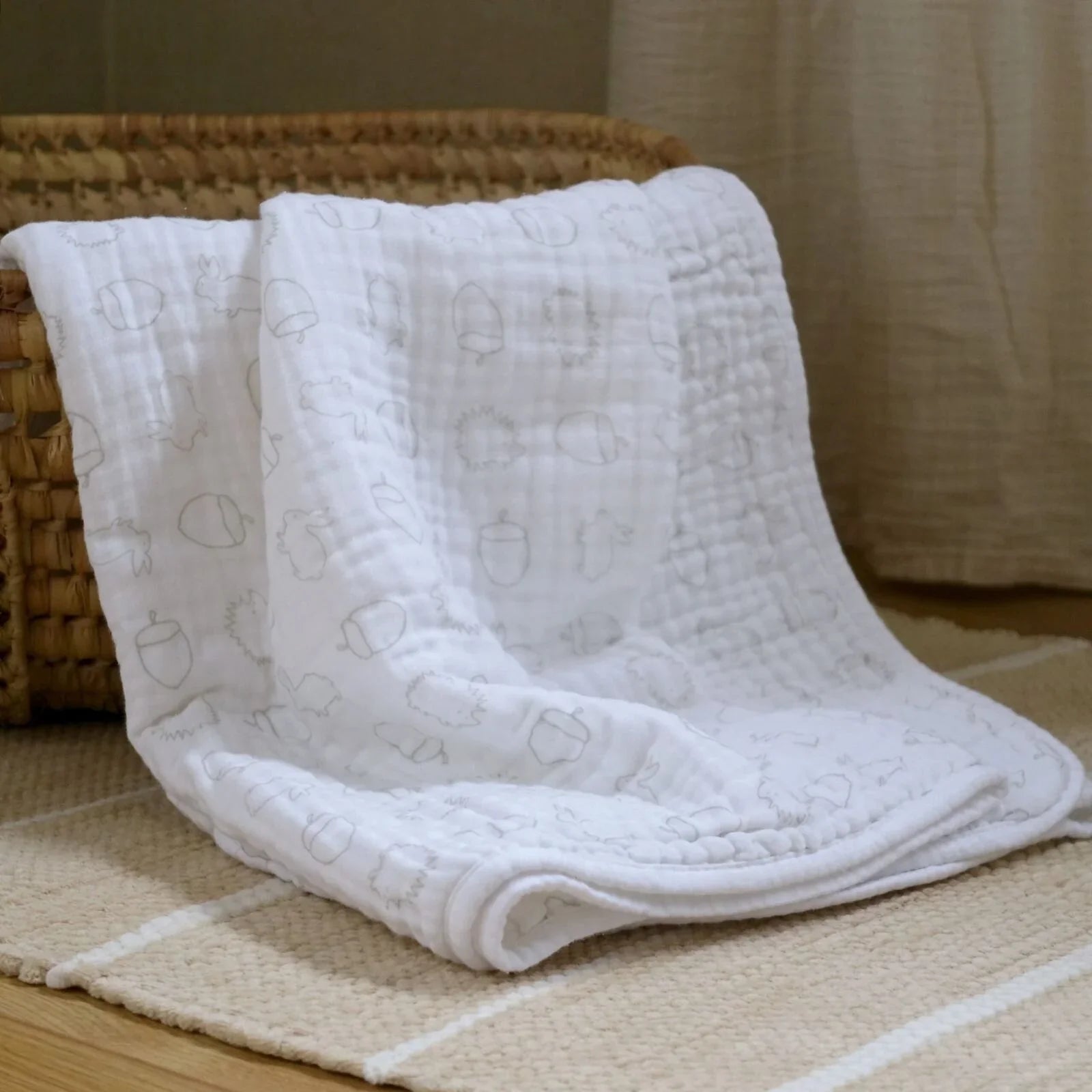 MuslinZ Muslin Blanket 120cm - Woodland - mezetto ebebek ebebek