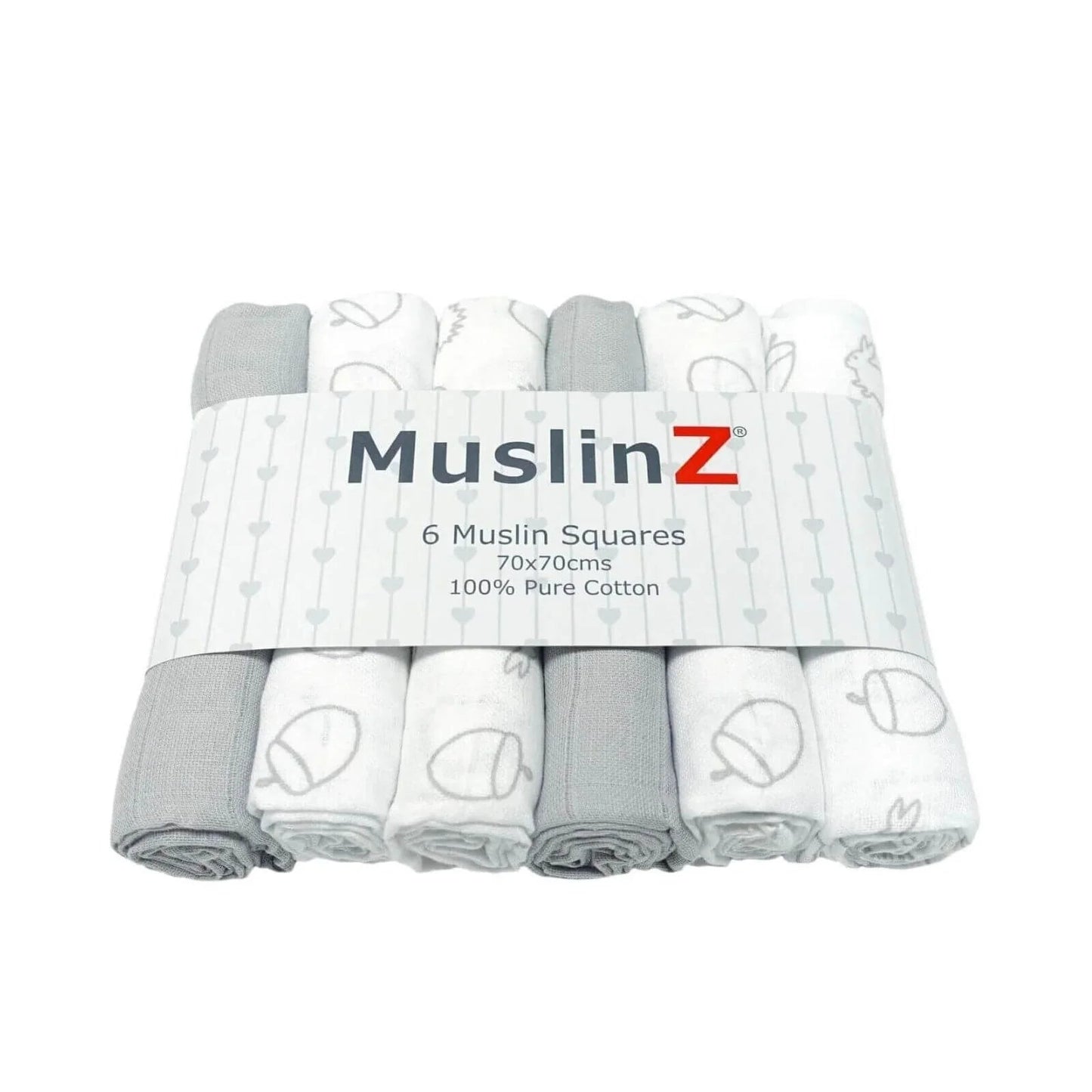 MuslinZ Muslin Squares 70x70cm 6 pcs - Woodland - mezetto ebebek ebebek