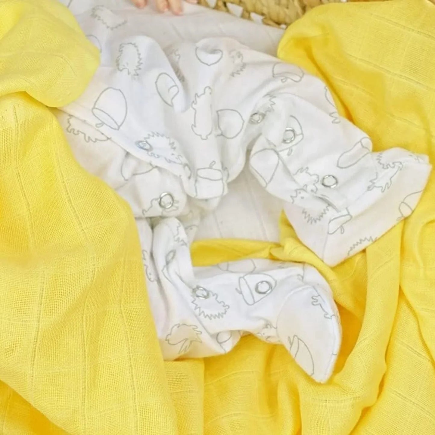 MuslinZ Muslin Squares 70x70cm 6 pcs - Yellow - mezetto ebebek ebebek