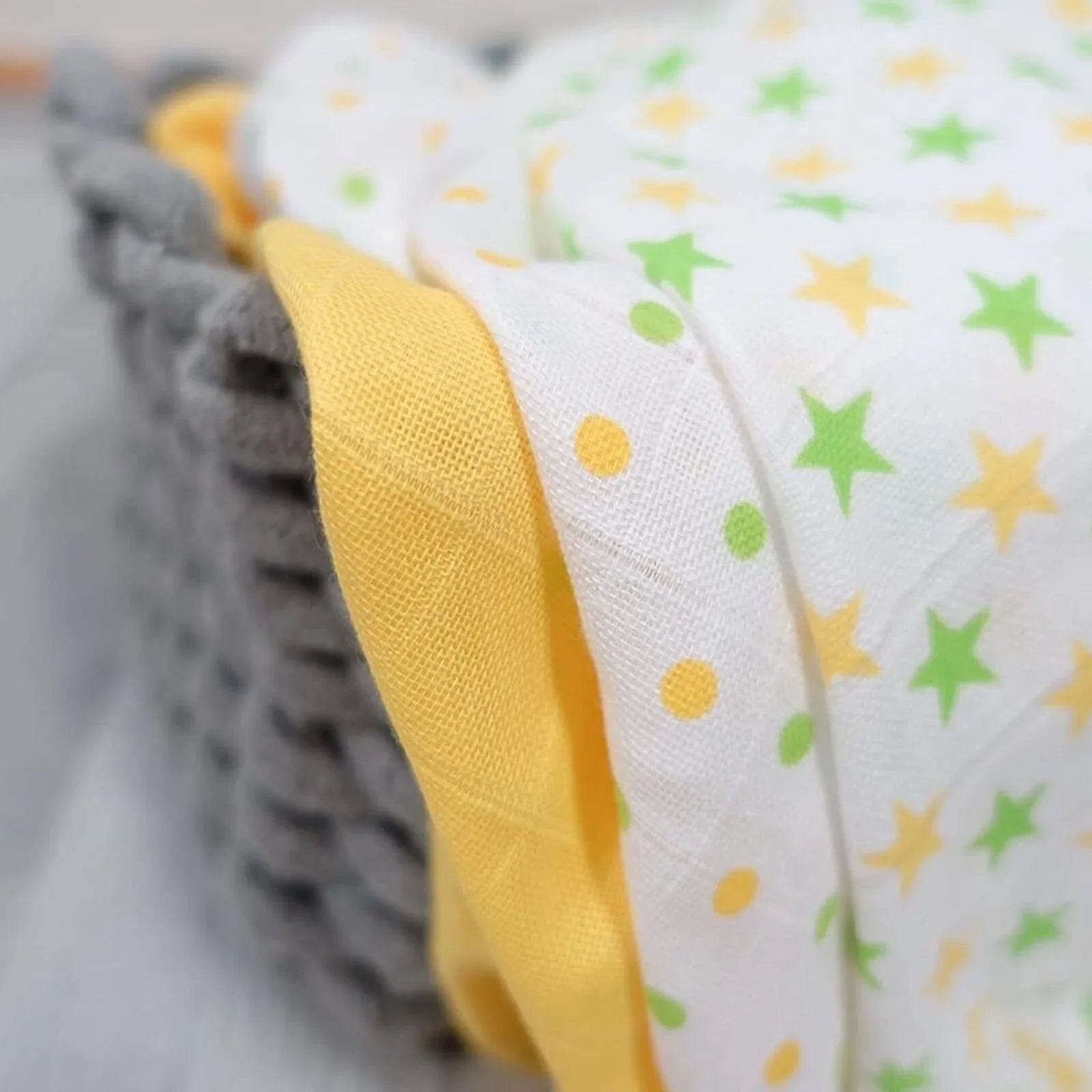 MuslinZ Muslin Squares 70x70cm 6 pcs - Yellow - mezetto ebebek ebebek
