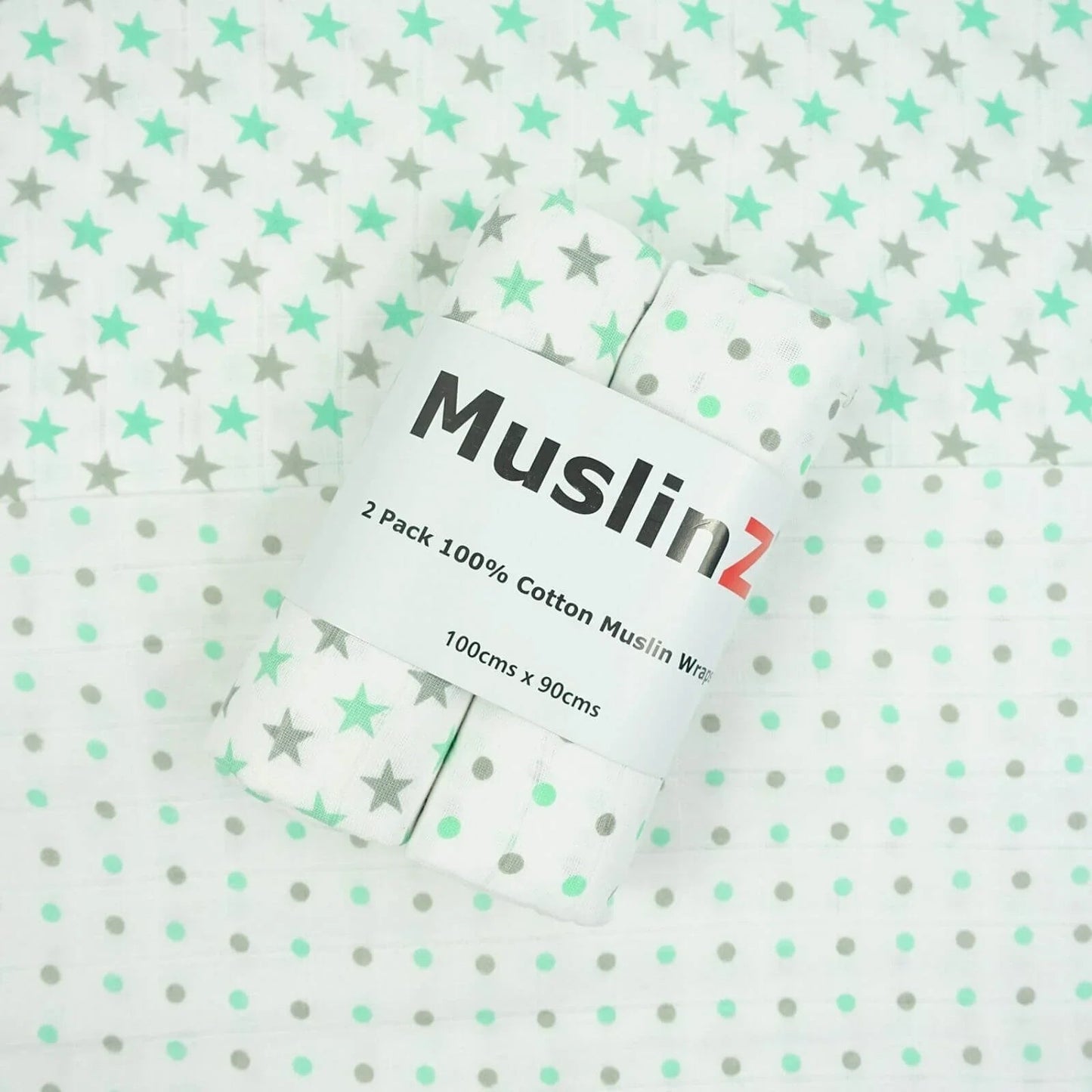 MuslinZ Muslin Swaddles 100x90cm 2 pcs - Mint - mezetto ebebek ebebek