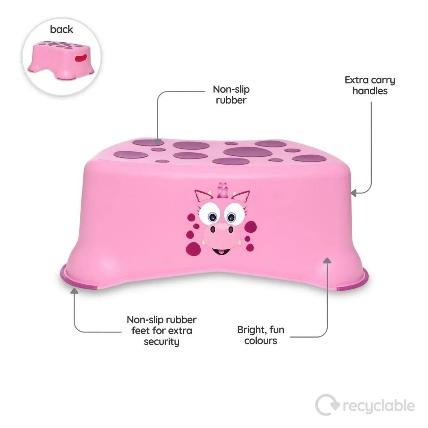 My Carry Potty - My Little Step Stool - Pink Dragon - mezetto ebebek ebebek