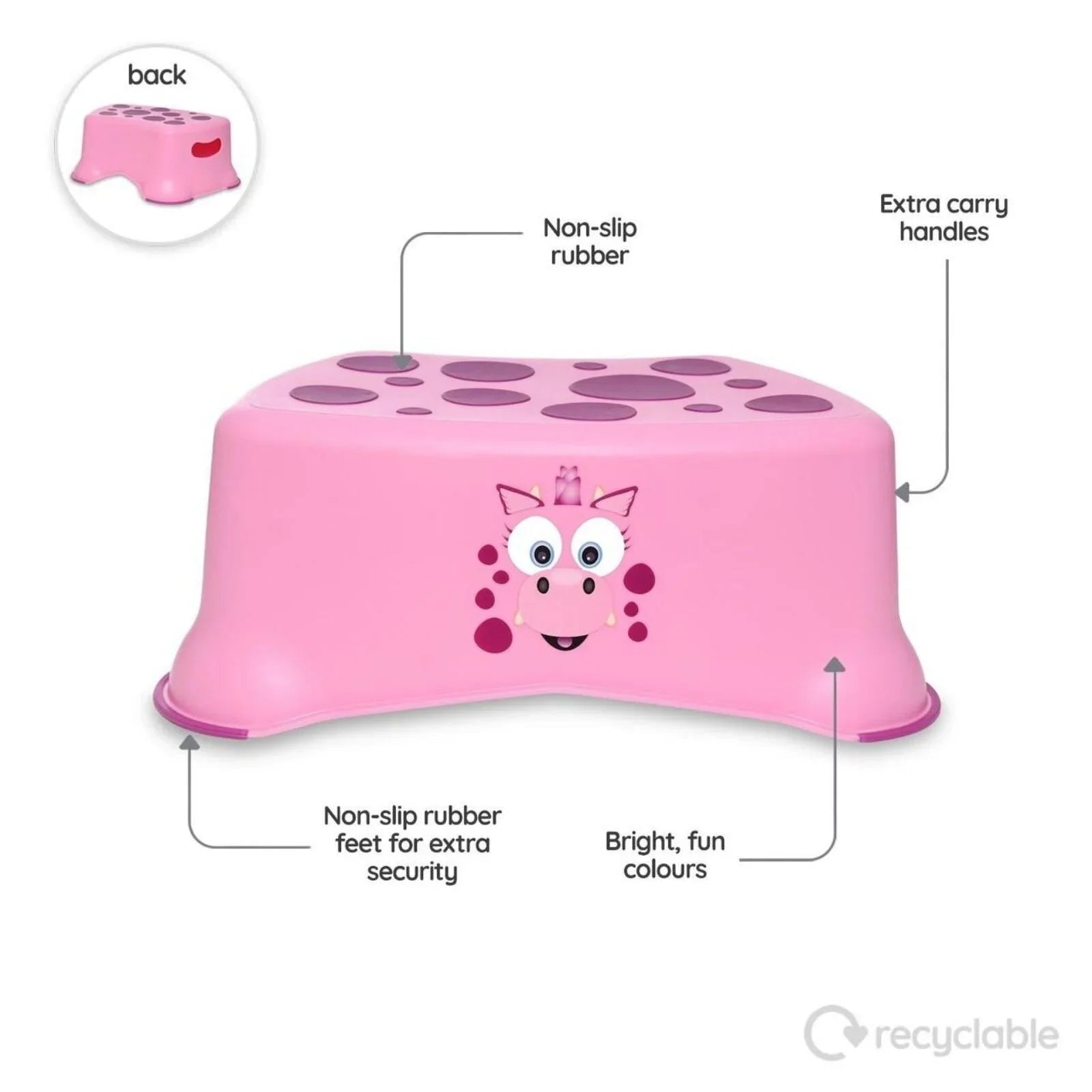 My Carry Potty - My Little Step Stool - Pink Dragon - mezetto ebebek ebebek