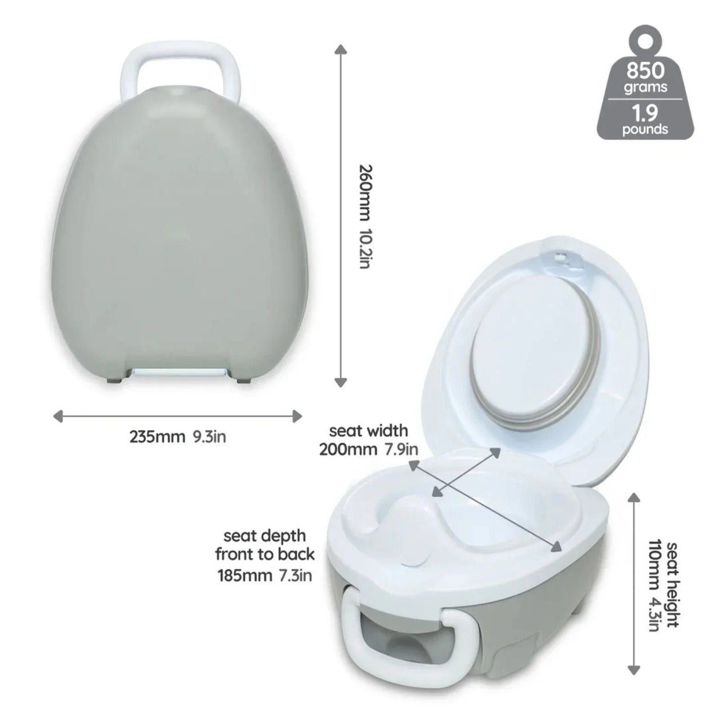 My Carry Potty - Pearl Grey - mezetto ebebek ebebek