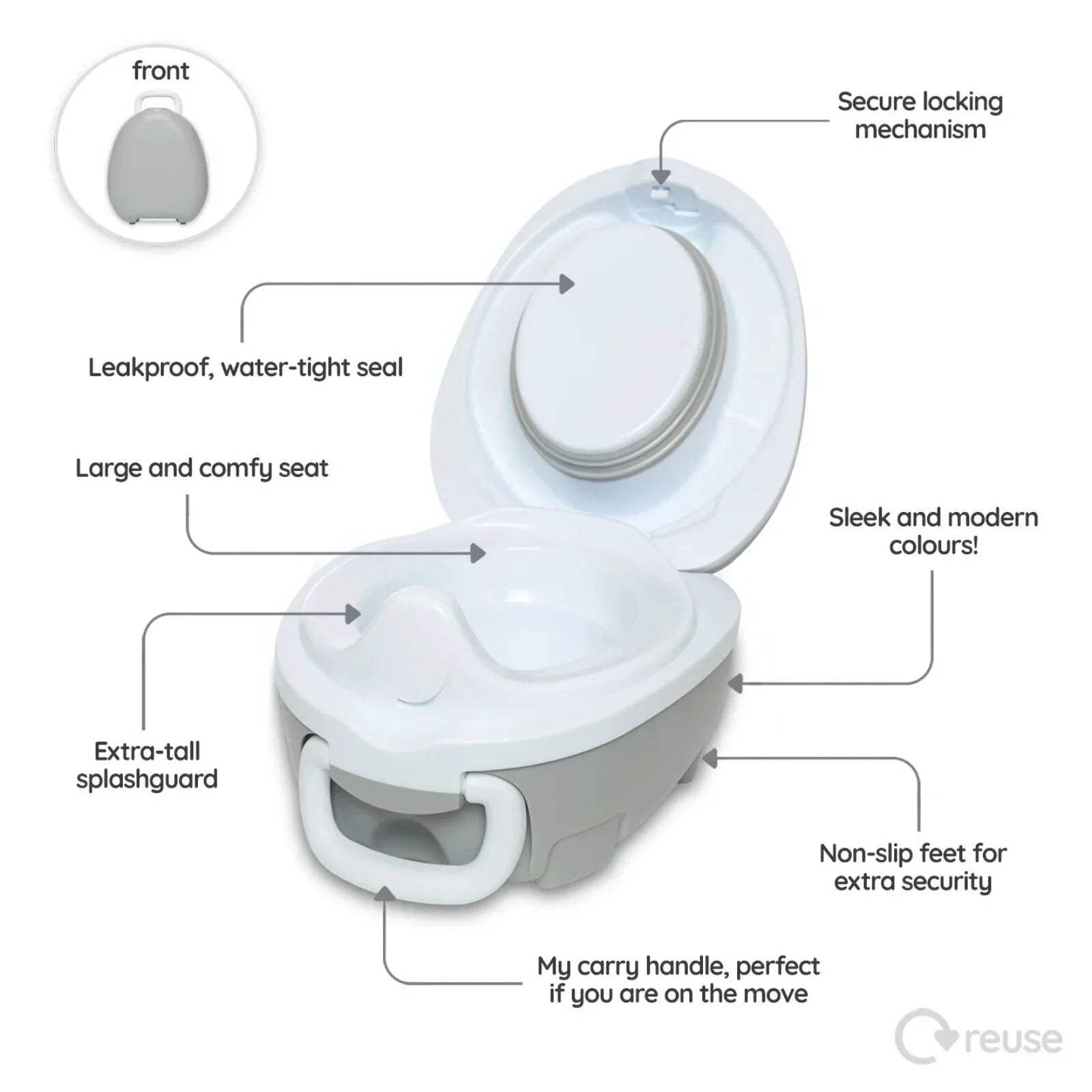 My Carry Potty - Pearl Grey - mezetto ebebek ebebek