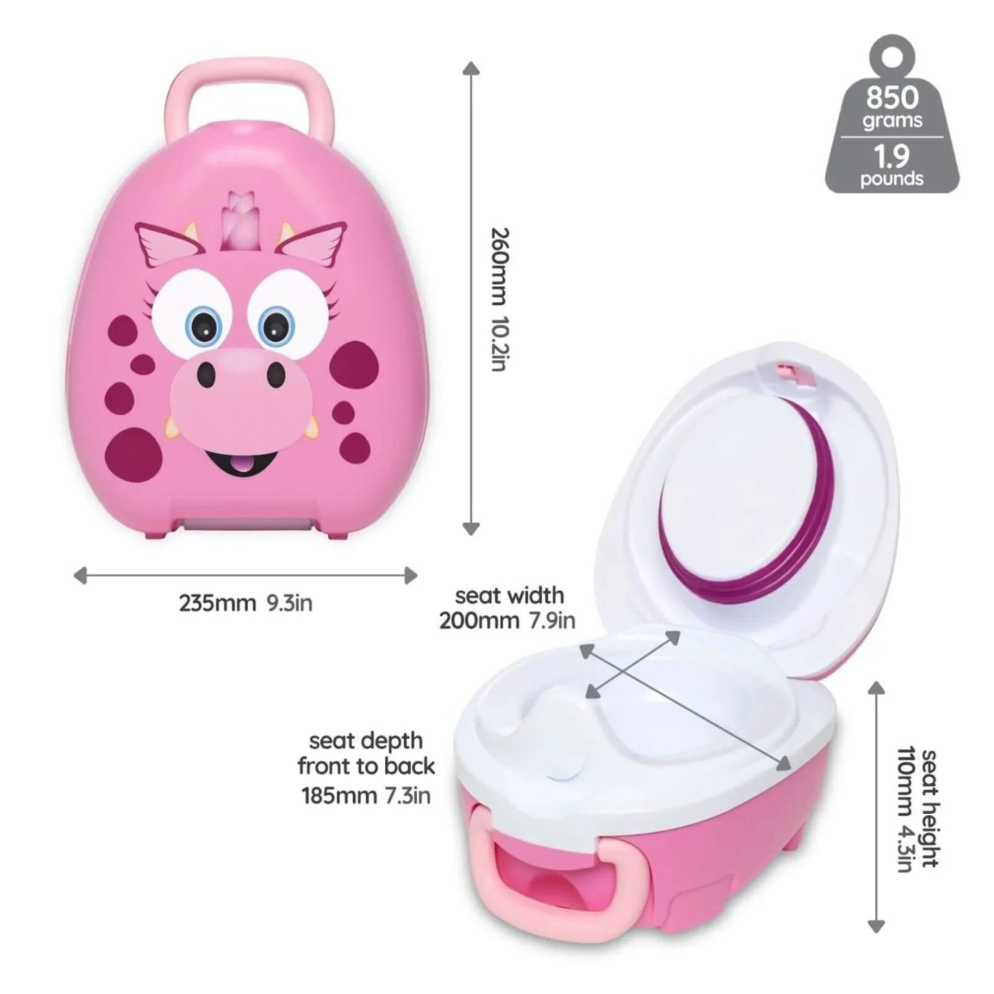 My Carry Potty - Pink Dragon - mezetto ebebek ebebek