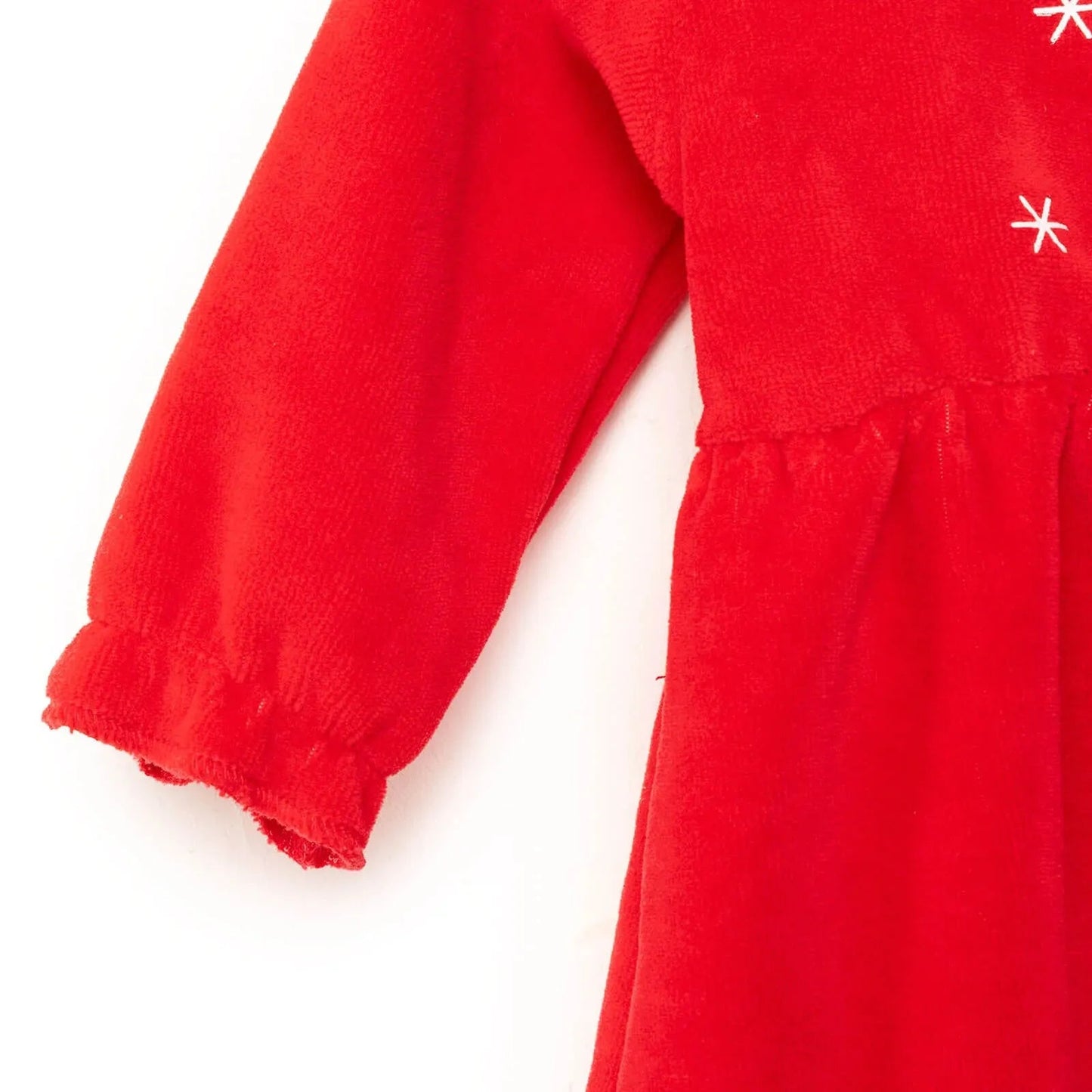 My First Christmas Newborn Girl Velvet Dress - Red - mezetto ebebek ebebek