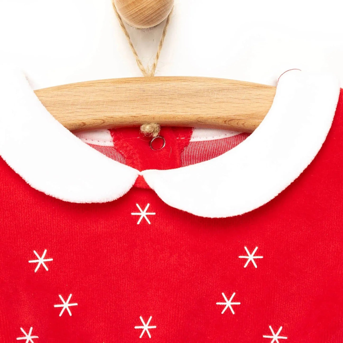 My First Christmas Newborn Girl Velvet Dress - Red - mezetto ebebek ebebek