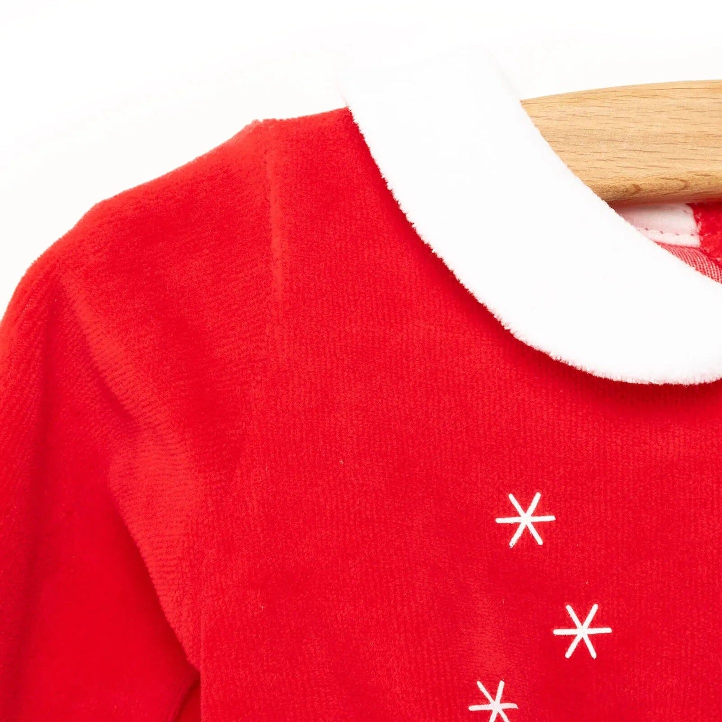 My First Christmas Newborn Girl Velvet Dress - Red - mezetto ebebek ebebek