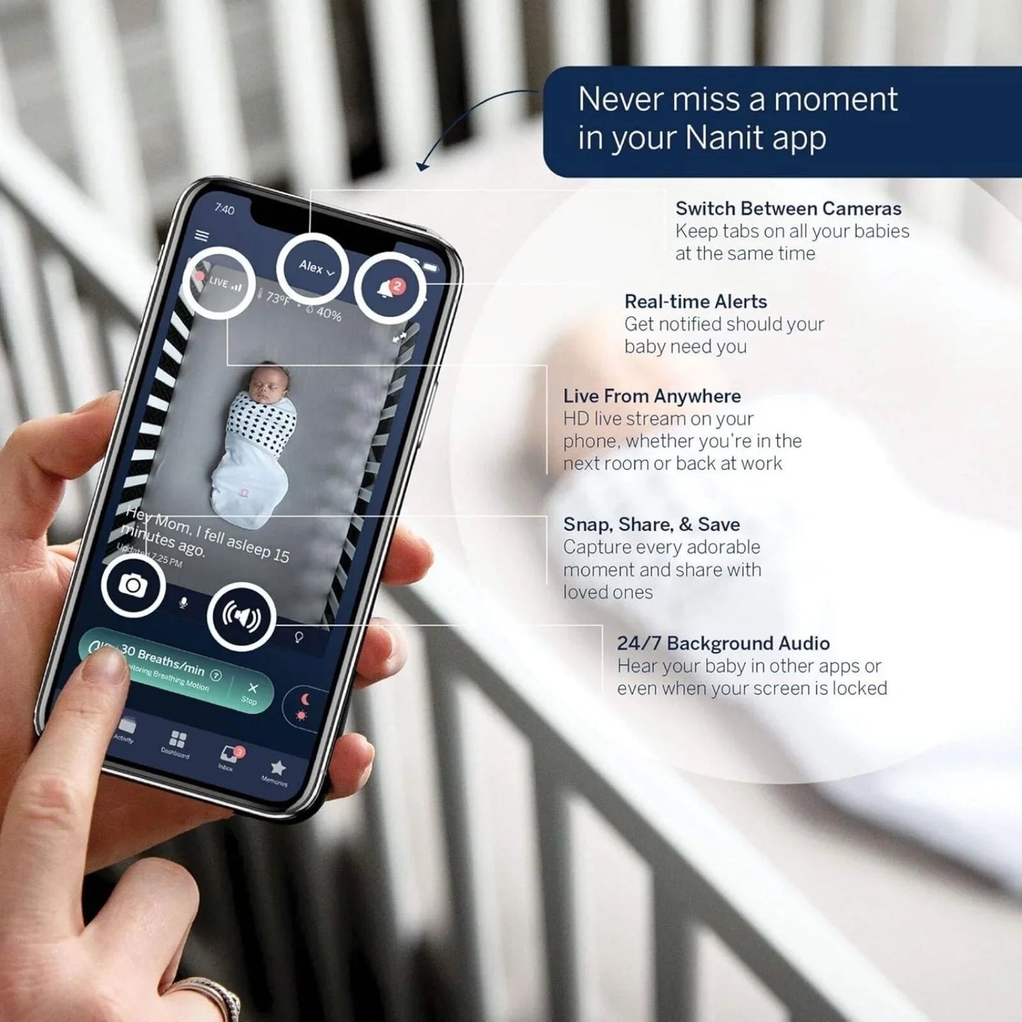 Nanit Pro Baby Monitor & Wall Mount - mezetto ebebek ebebek