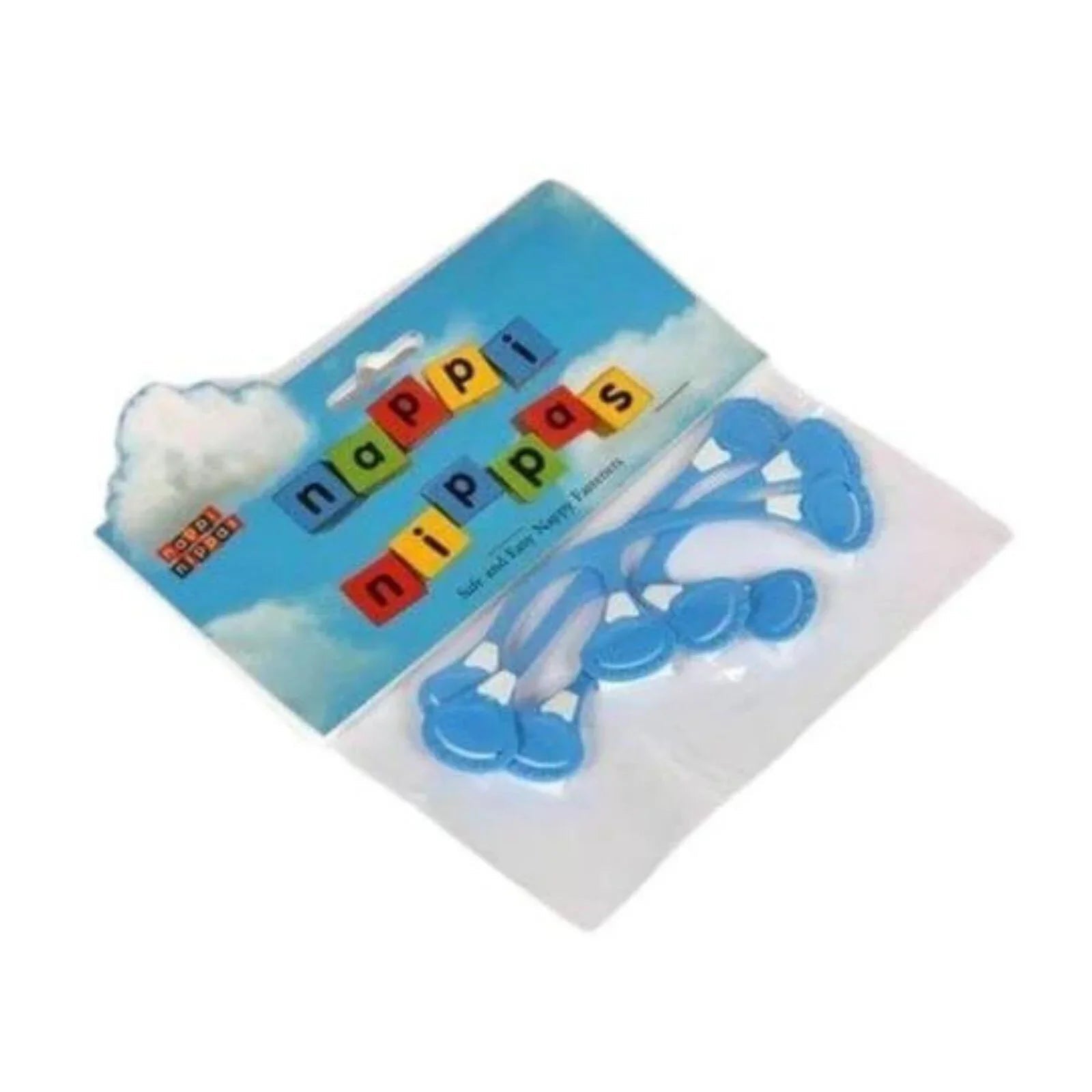 Nappi Nippas No Pin Fasteners for Terry Nappies 3 pcs - Blue - mezetto ebebek ebebek