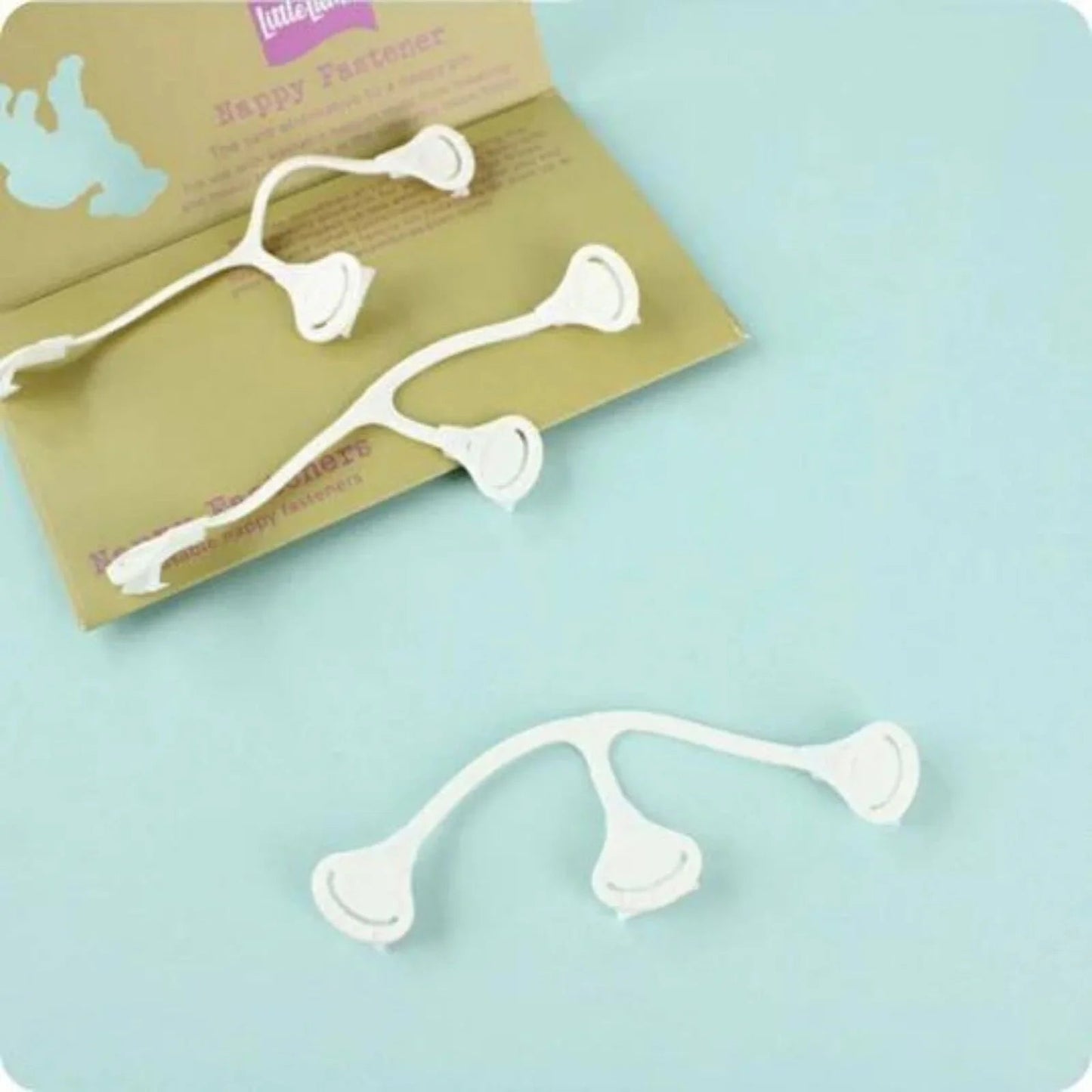 Nappi Nippas No Pin Fasteners for Terry Nappies 3 pcs - White - mezetto ebebek ebebek