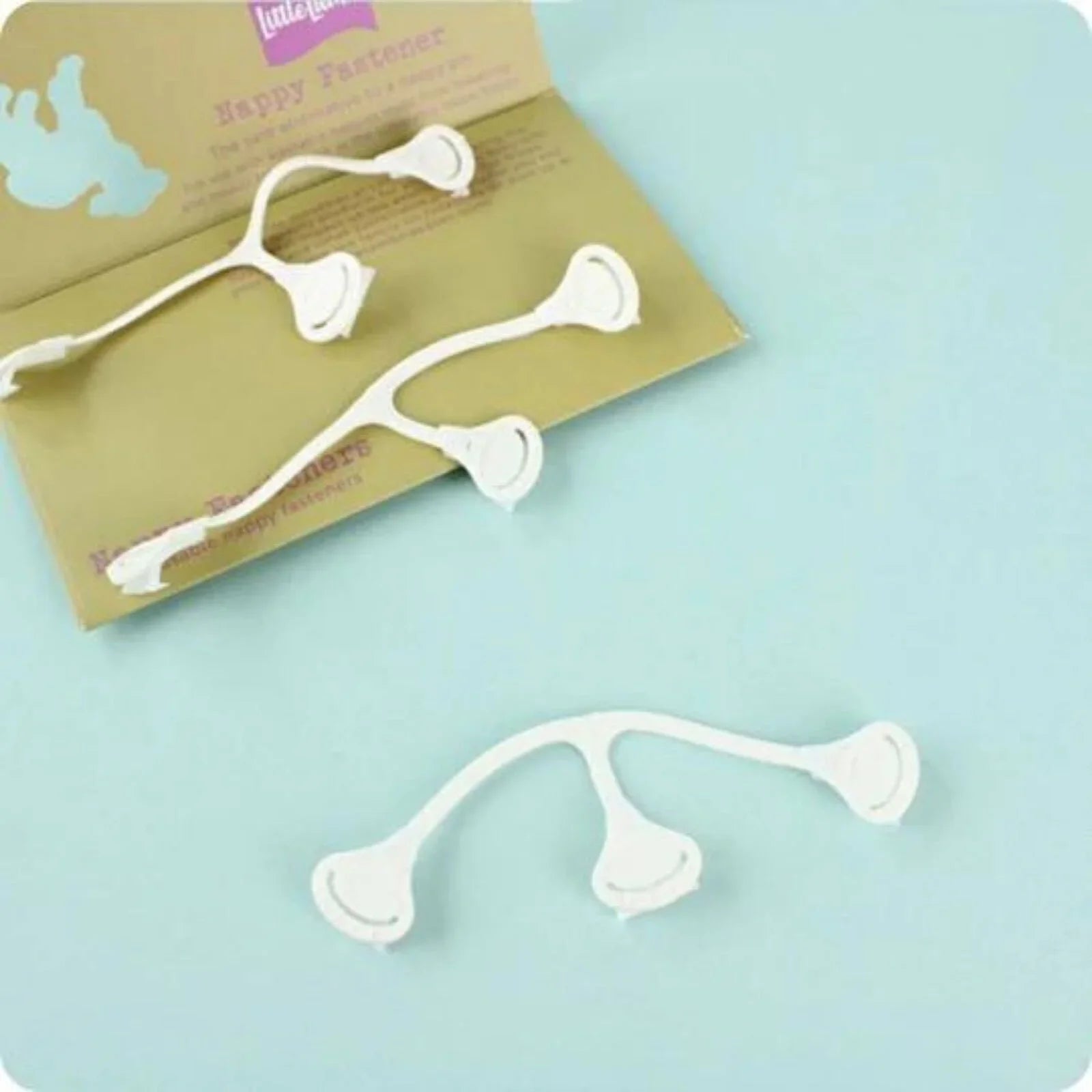 Nappi Nippas No Pin Fasteners for Terry Nappies 3 pcs - White - mezetto ebebek ebebek