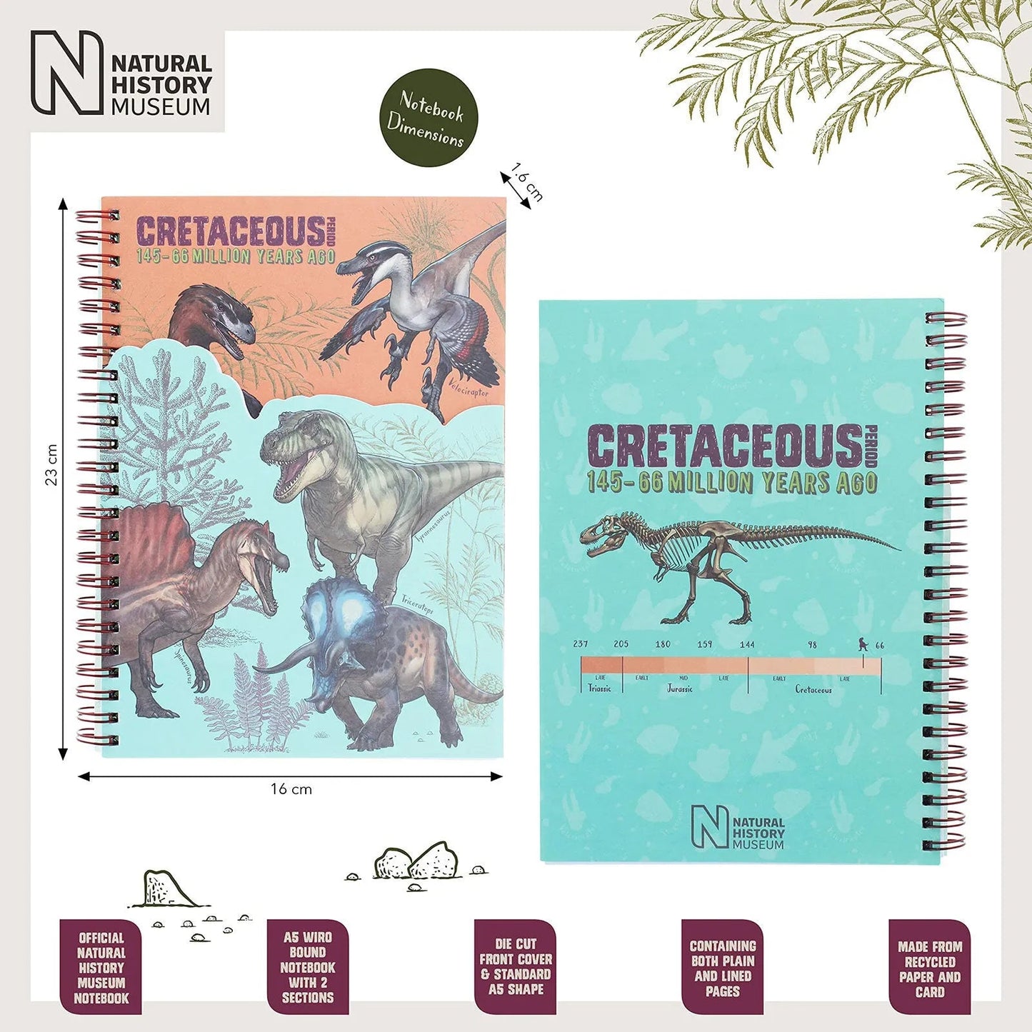 National History Museum A5 Die Cut Notebook - mezetto ebebek ebebek