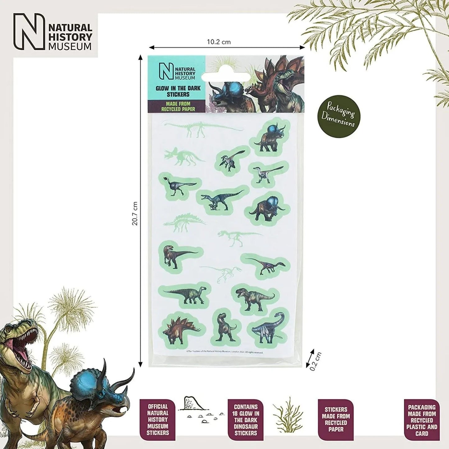 National History Museum Glow in the Dark Stickers - mezetto ebebek ebebek