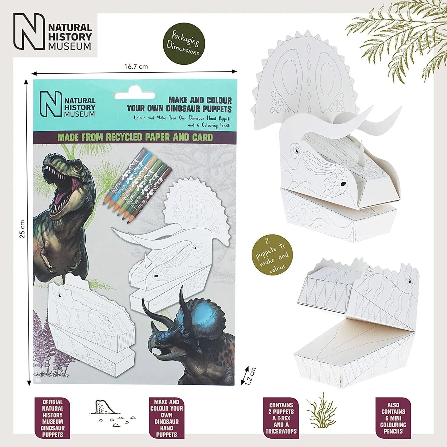National History Museum Make & Colour Your Own Dinosaur - mezetto ebebek ebebek