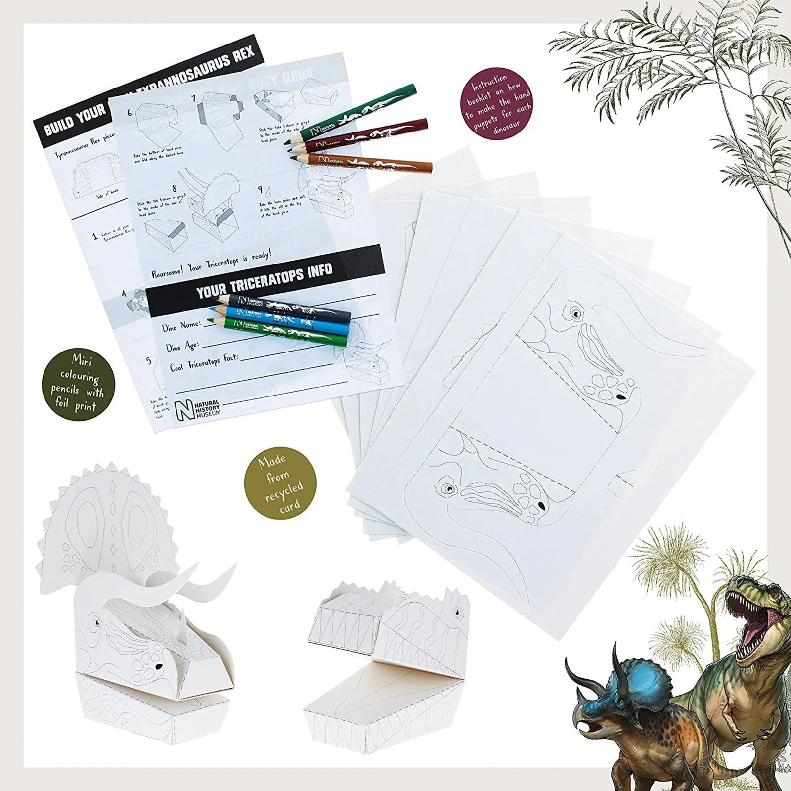 National History Museum Make & Colour Your Own Dinosaur - mezetto ebebek ebebek