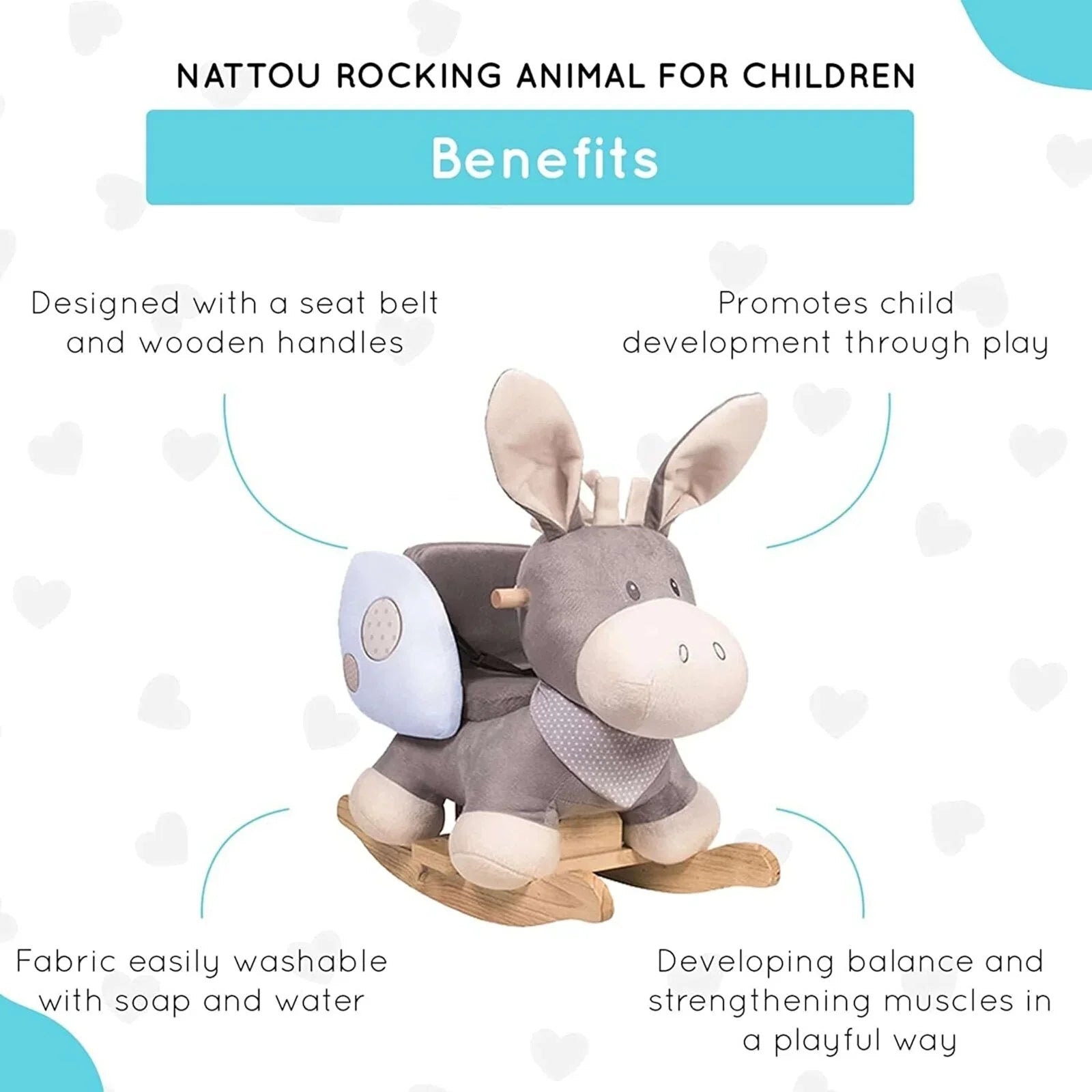Nattou Cappuccino Donkey Rocker - mezetto ebebek ebebek