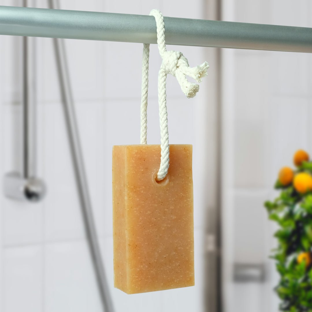 Natural Soap On A Rope - 'Zesty' Orange & Grapefruit 125g - mezetto Friendly Soap Friendly Soap