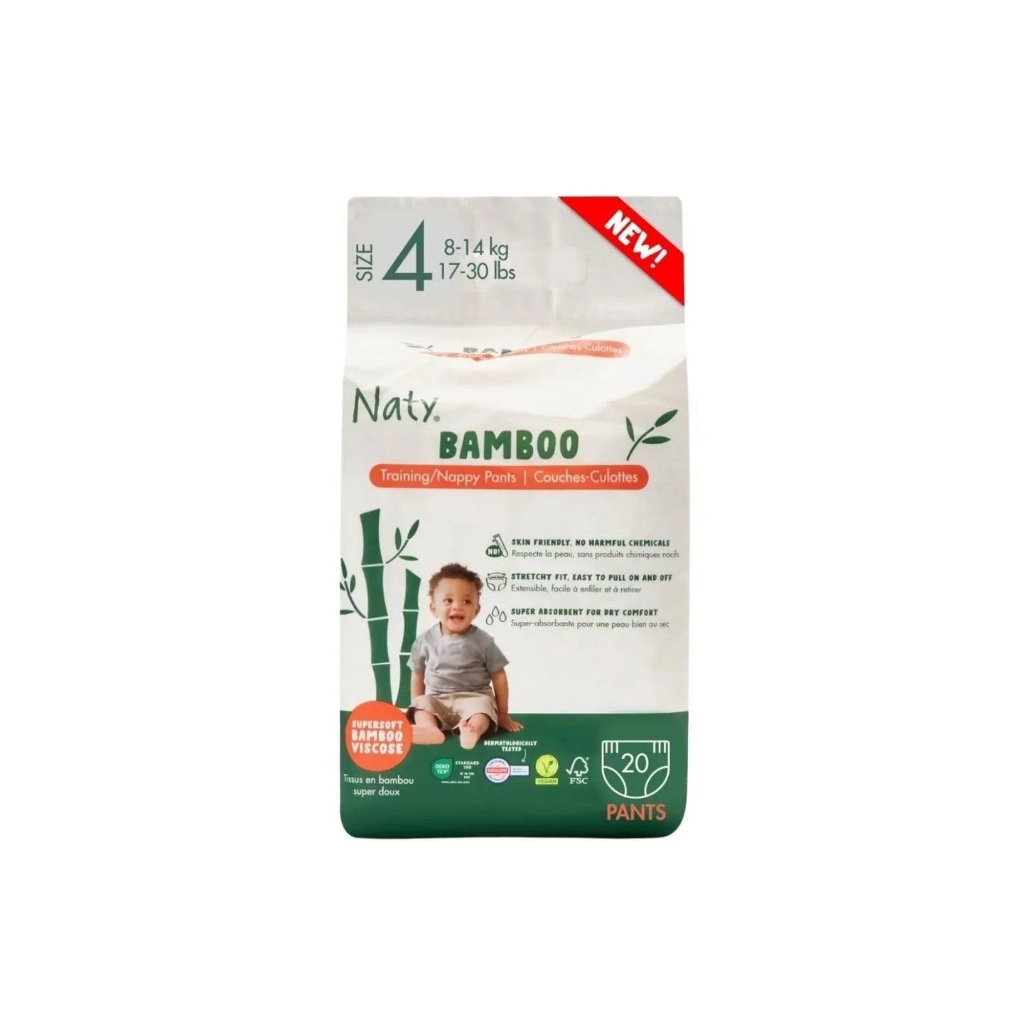 Naty Bamboo Viscose Nappy Pants Size 4 - 20 nappies - mezetto ebebek ebebek