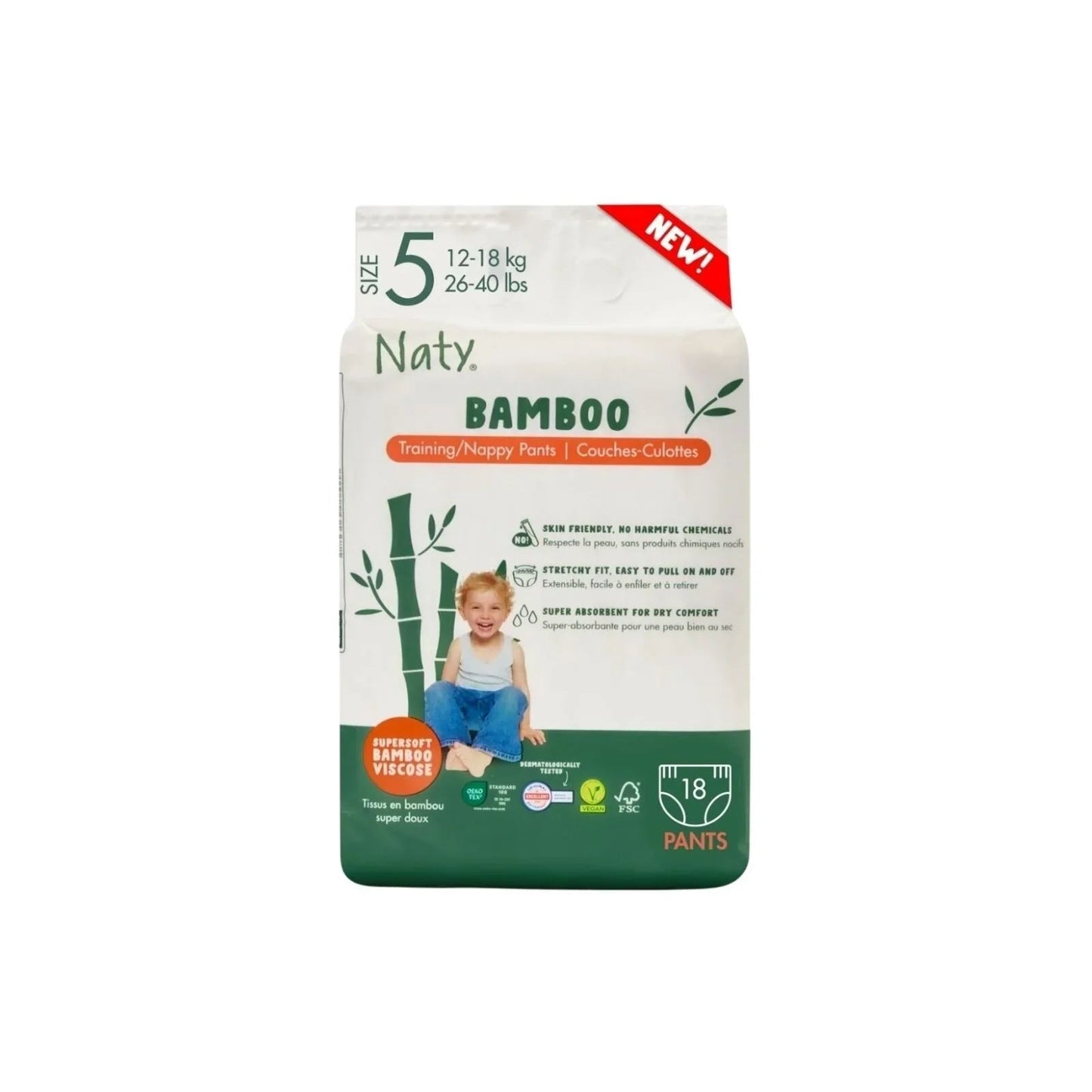 Naty Bamboo Viscose Nappy Pants Size 5 - 18 nappies - mezetto ebebek ebebek