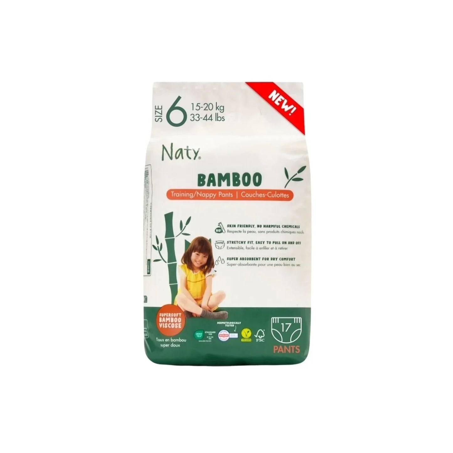 Naty Bamboo Viscose Nappy Pants Size 6 - 17 nappies - mezetto ebebek ebebek
