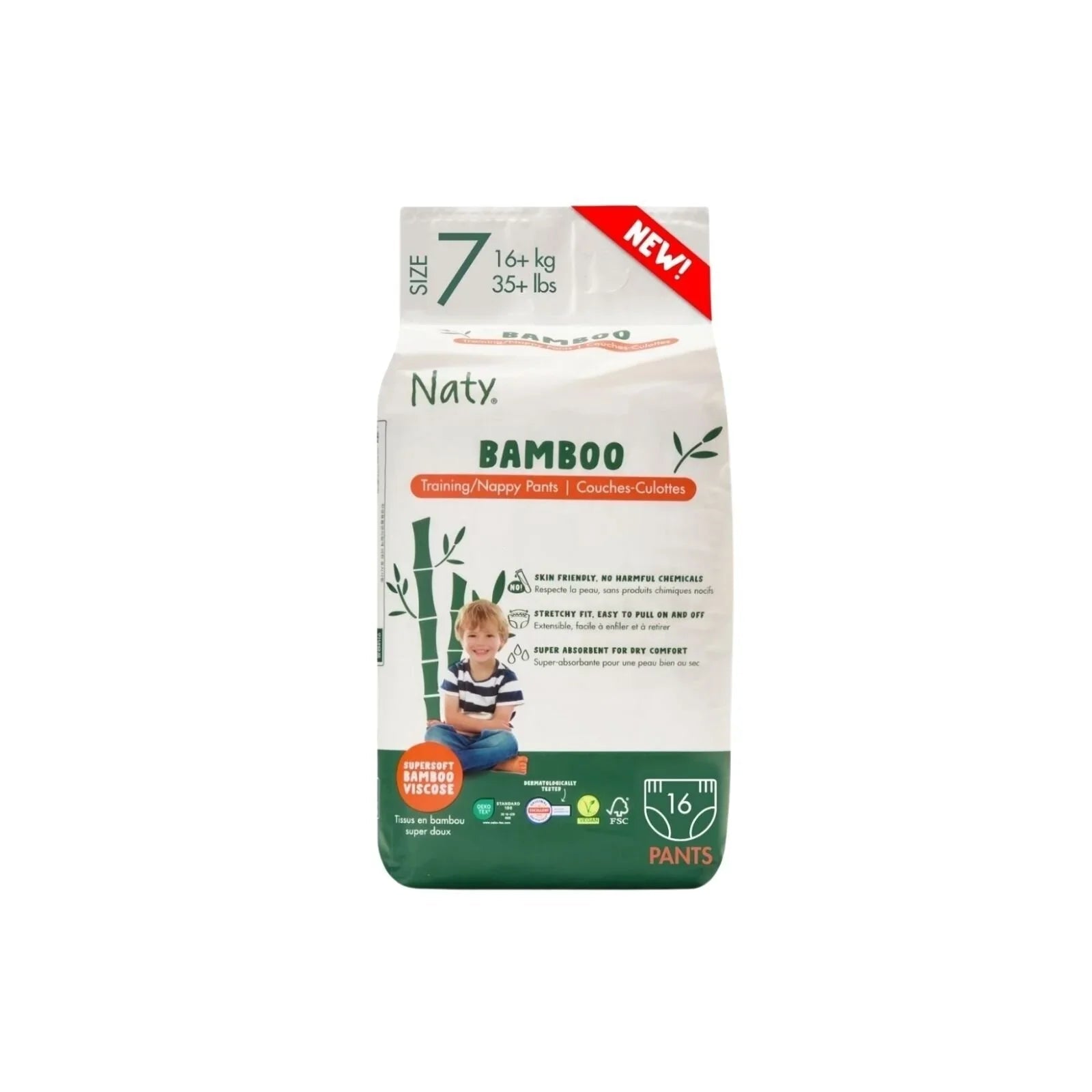 Naty Bamboo Viscose Nappy Pants Size 7 - 16 nappies - mezetto ebebek ebebek