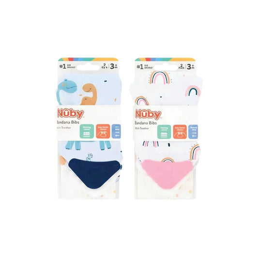 Nuby Bandana Bibs Pack of 2 Assorted - mezetto ebebek ebebek