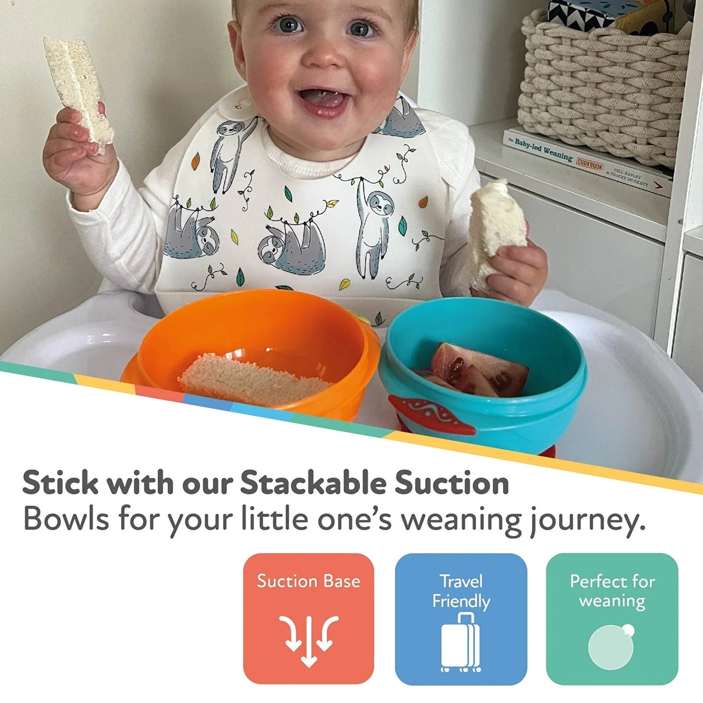 Nuby Suction Bowls Pack of 2 - mezetto ebebek ebebek