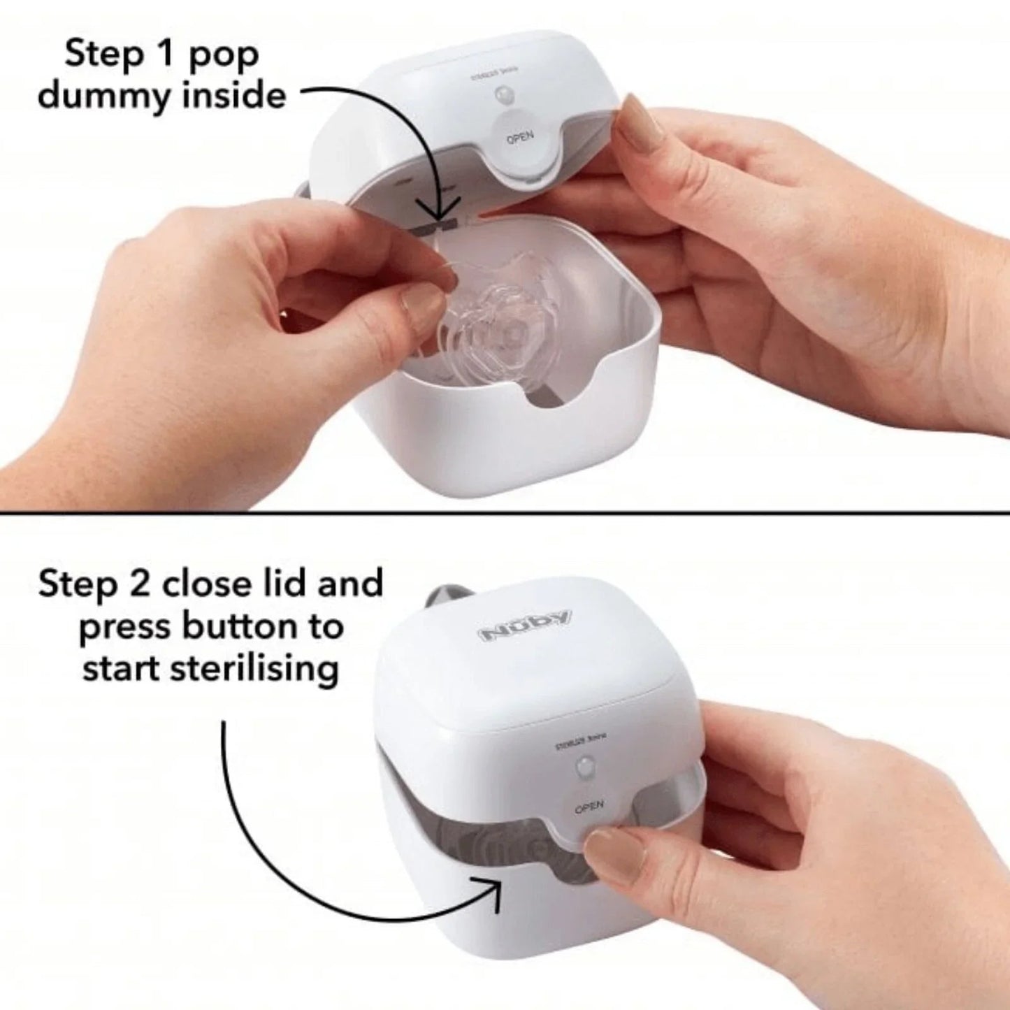 Nuby UV Soother Steriliser Pod - mezetto ebebek ebebek