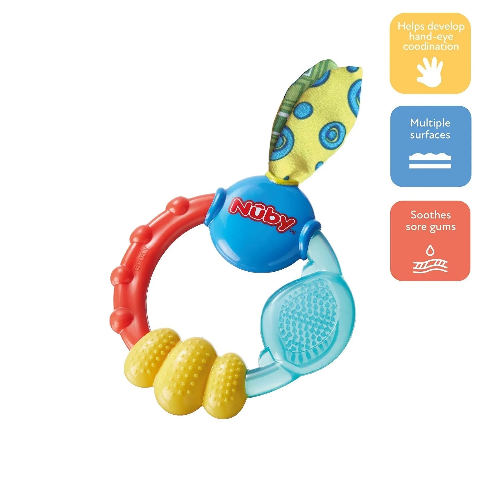 Nuby Wacky Teething Ring - Multicolour - mezetto ebebek ebebek