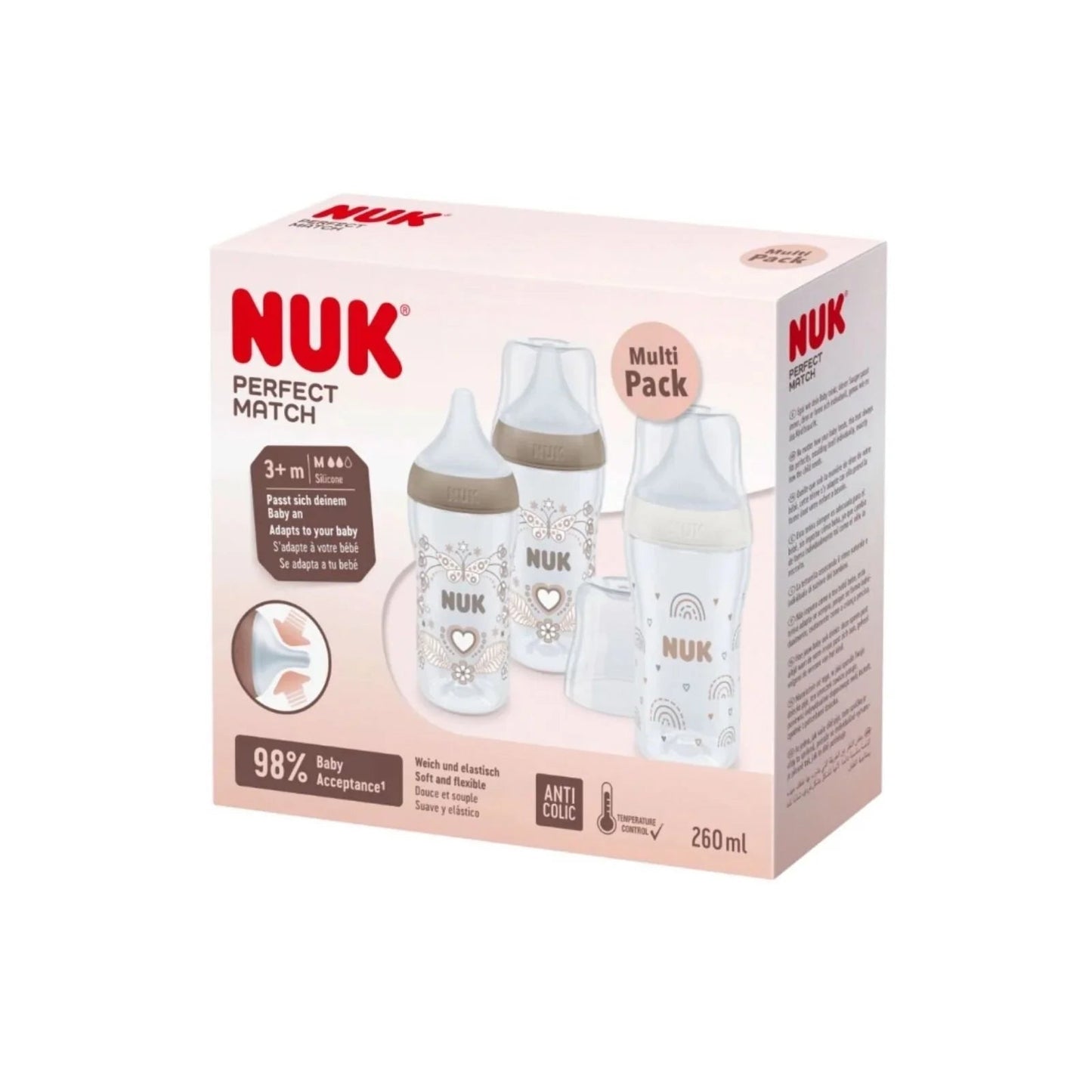 NUK Anti - Colic Perfect Match 260ml Pack of 3 - mezetto ebebek ebebek