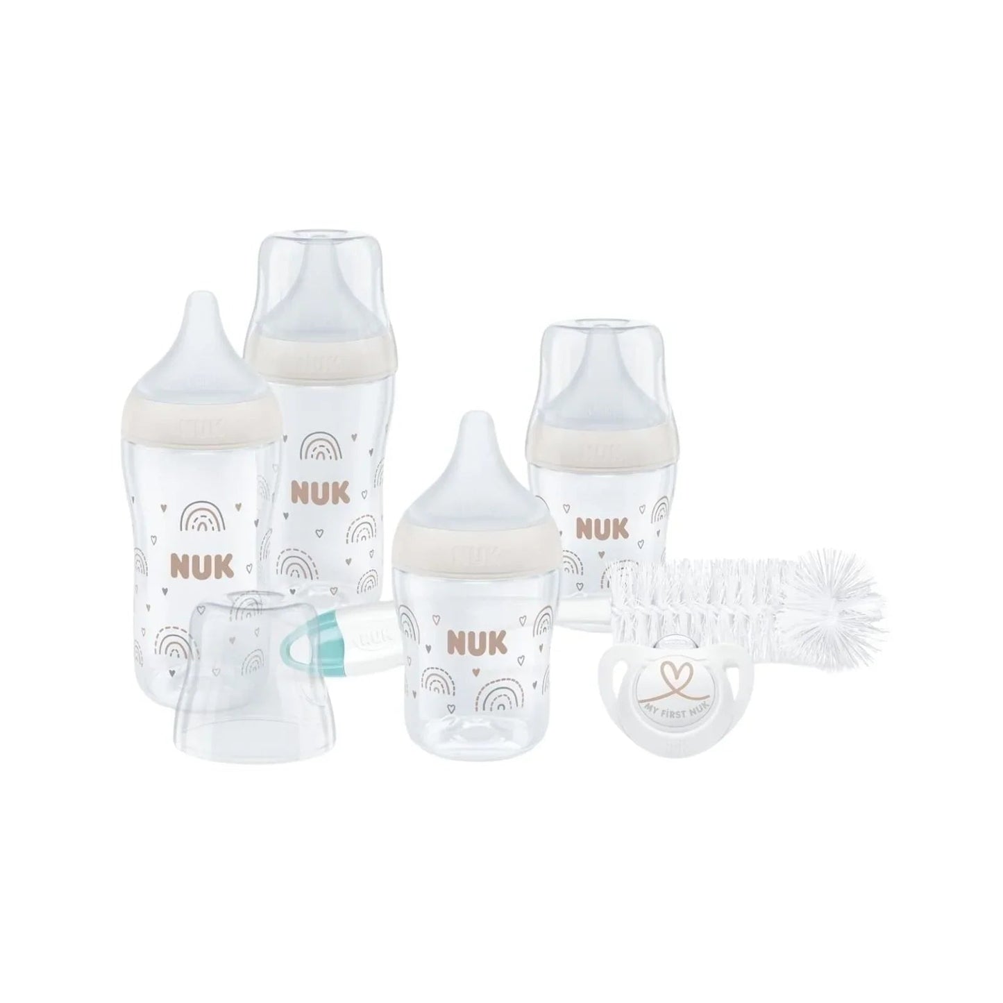NUK Anti - Colic Perfect Match Starter Set Pack of 7 - Rainbow - mezetto ebebek ebebek