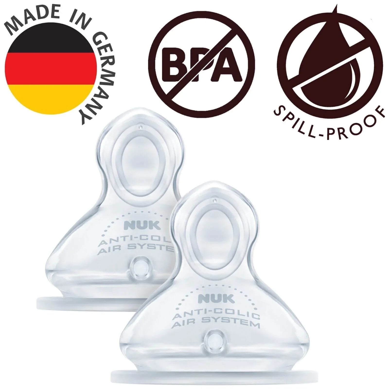NUK First Choice+ Silicone Teats Small Feed Hole 0 - 6 months - mezetto ebebek ebebek