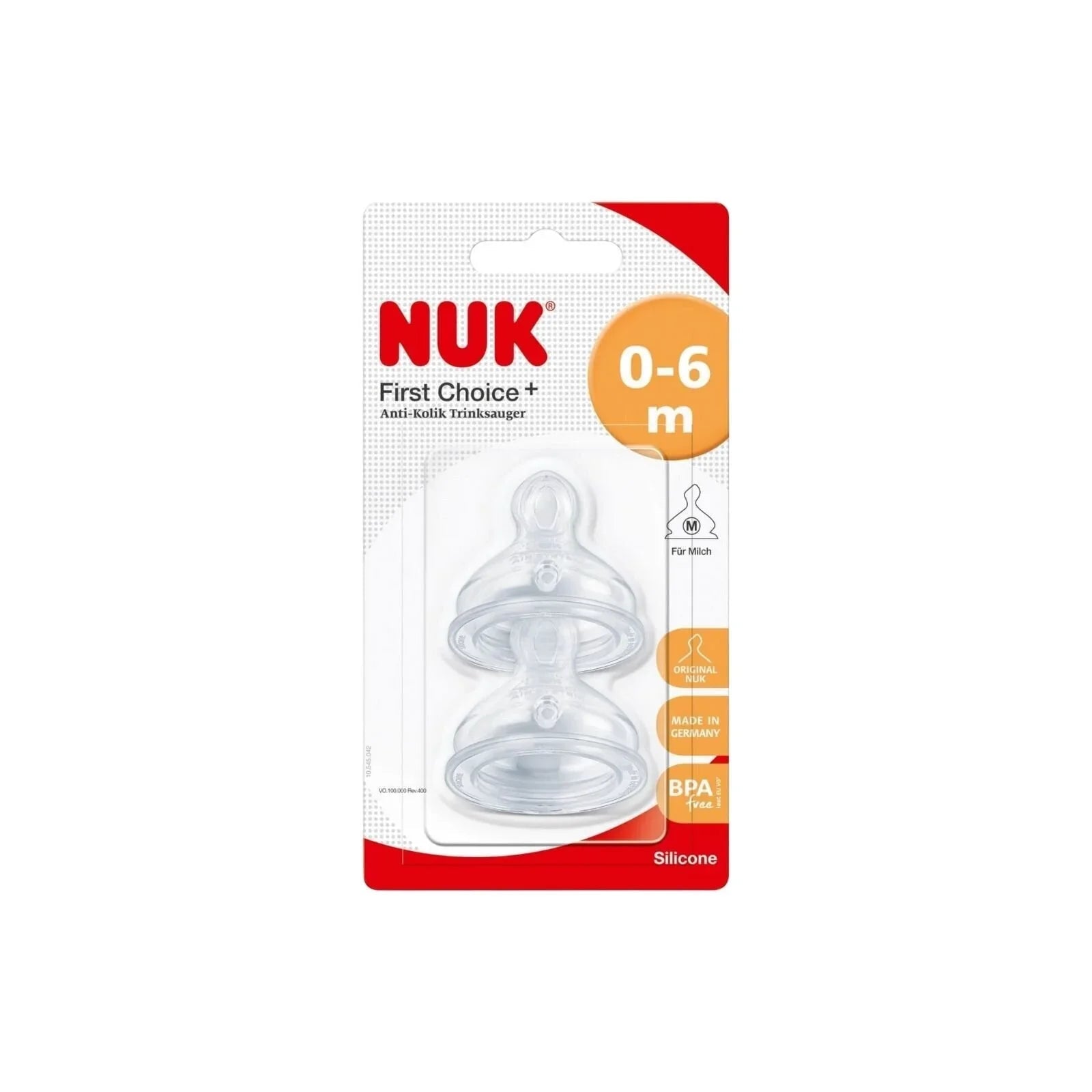 NUK First Choice+ Silicone Teats Small Feed Hole 0 - 6 months - mezetto ebebek ebebek